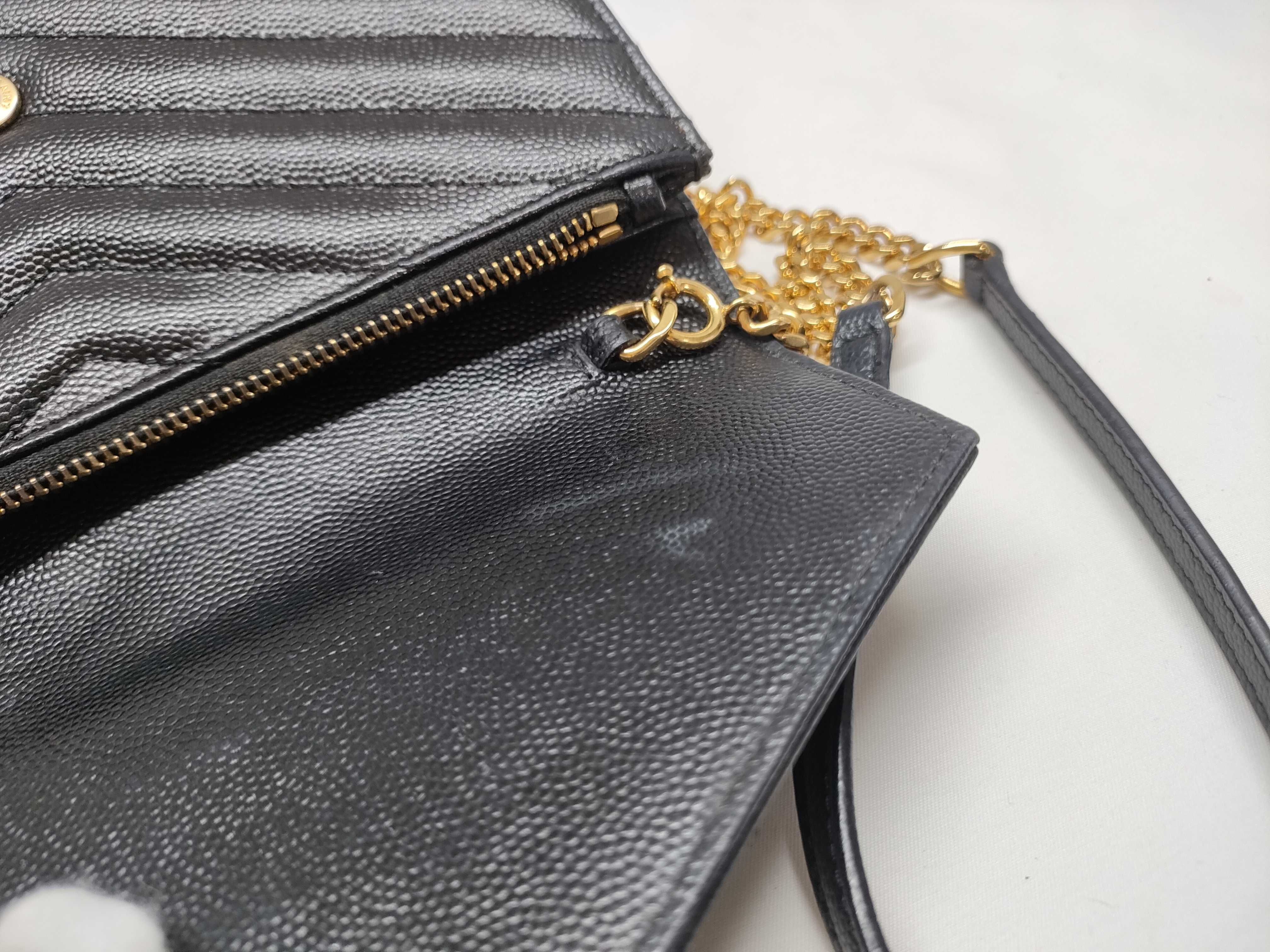 HK-Saint Laurent 393953 0617 Cassandra WOC Leather Black Shoulder Bag — view 8