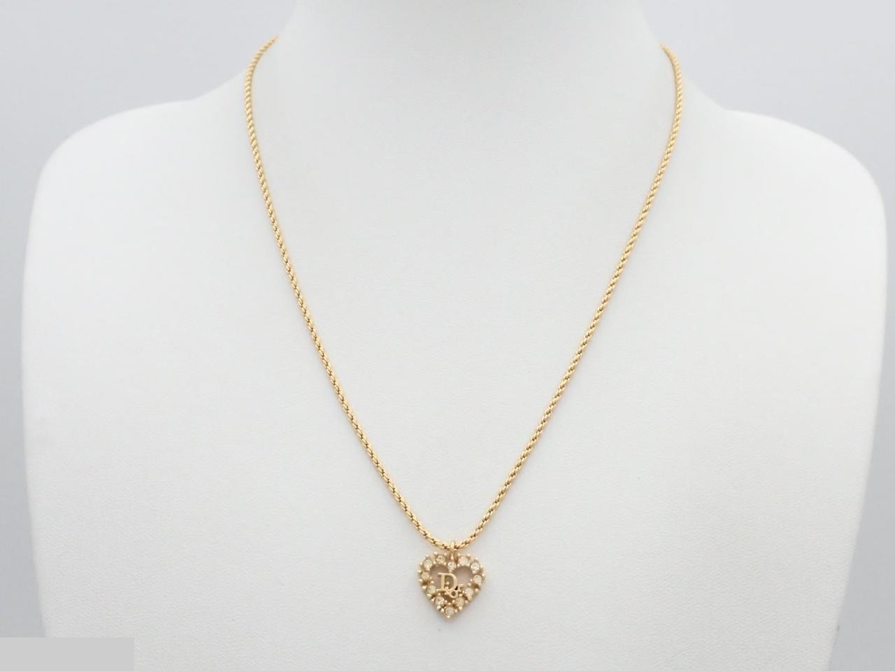 Gold necklace with stone, neck circumference approximately 46cm — view 3