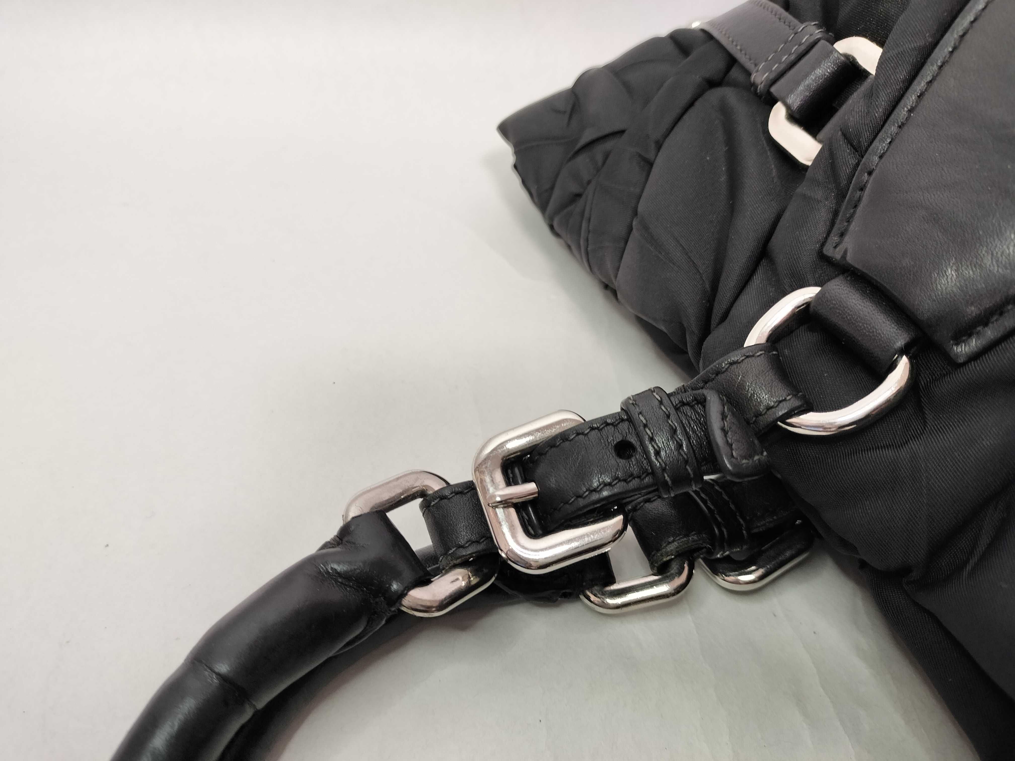 Nylon Quilted Nylon 2-Way Shoulder Bag Black Tote Bag — view 8