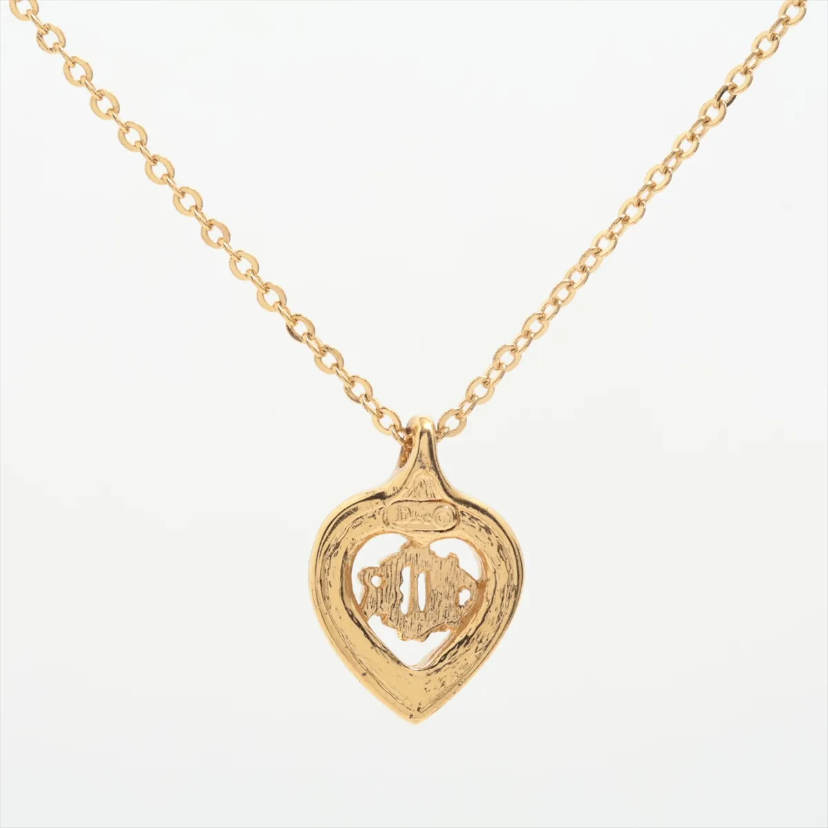 logo necklace, GP x rhinestone, gold, — view 2