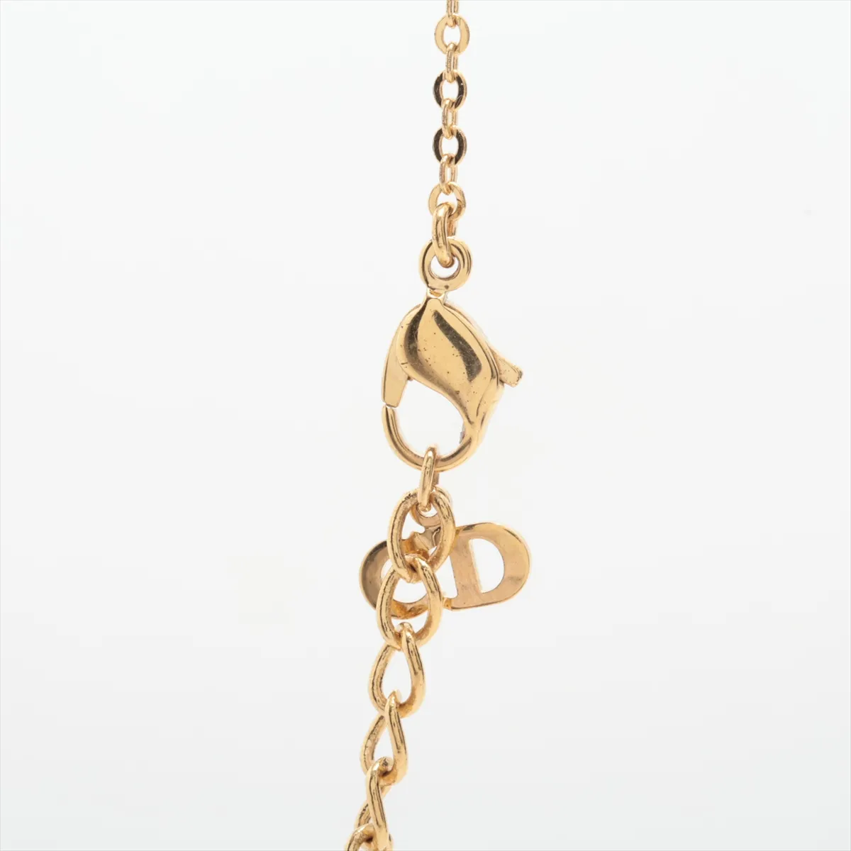 logo necklace, GP x rhinestone, gold, — view 3