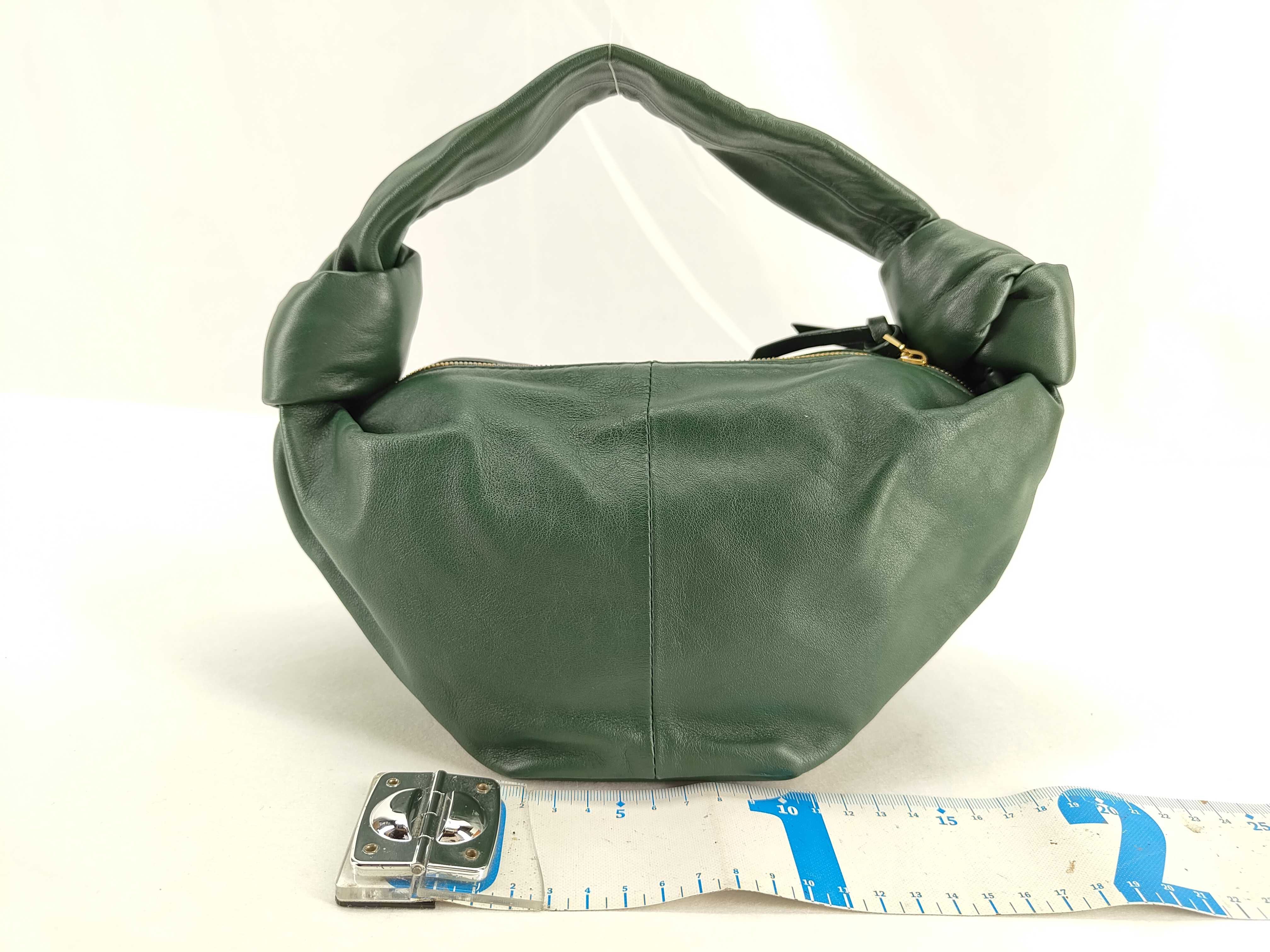 ID- Double Knot Cowhide Handbag Green — view 2