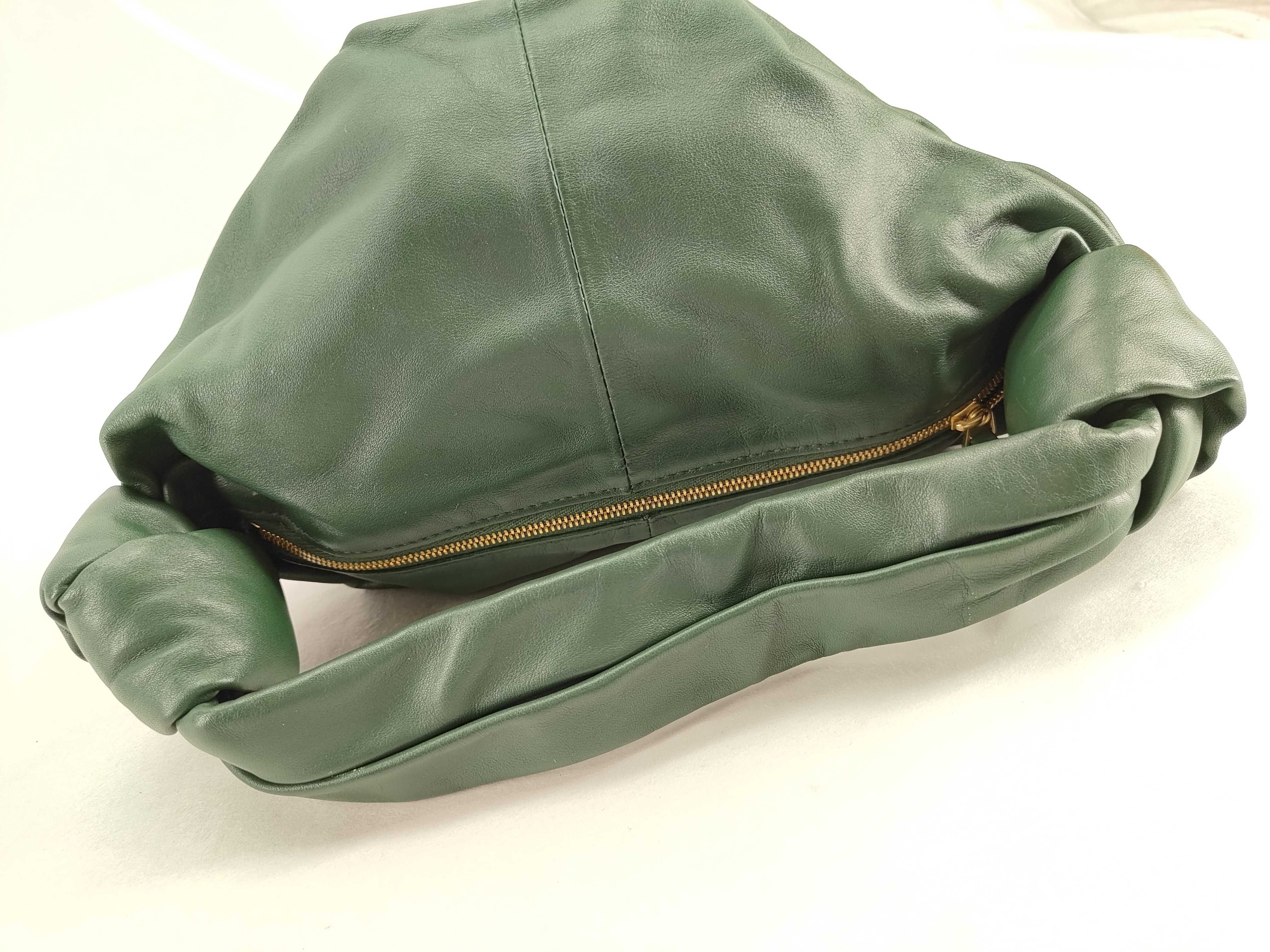 ID- Double Knot Cowhide Handbag Green — view 3