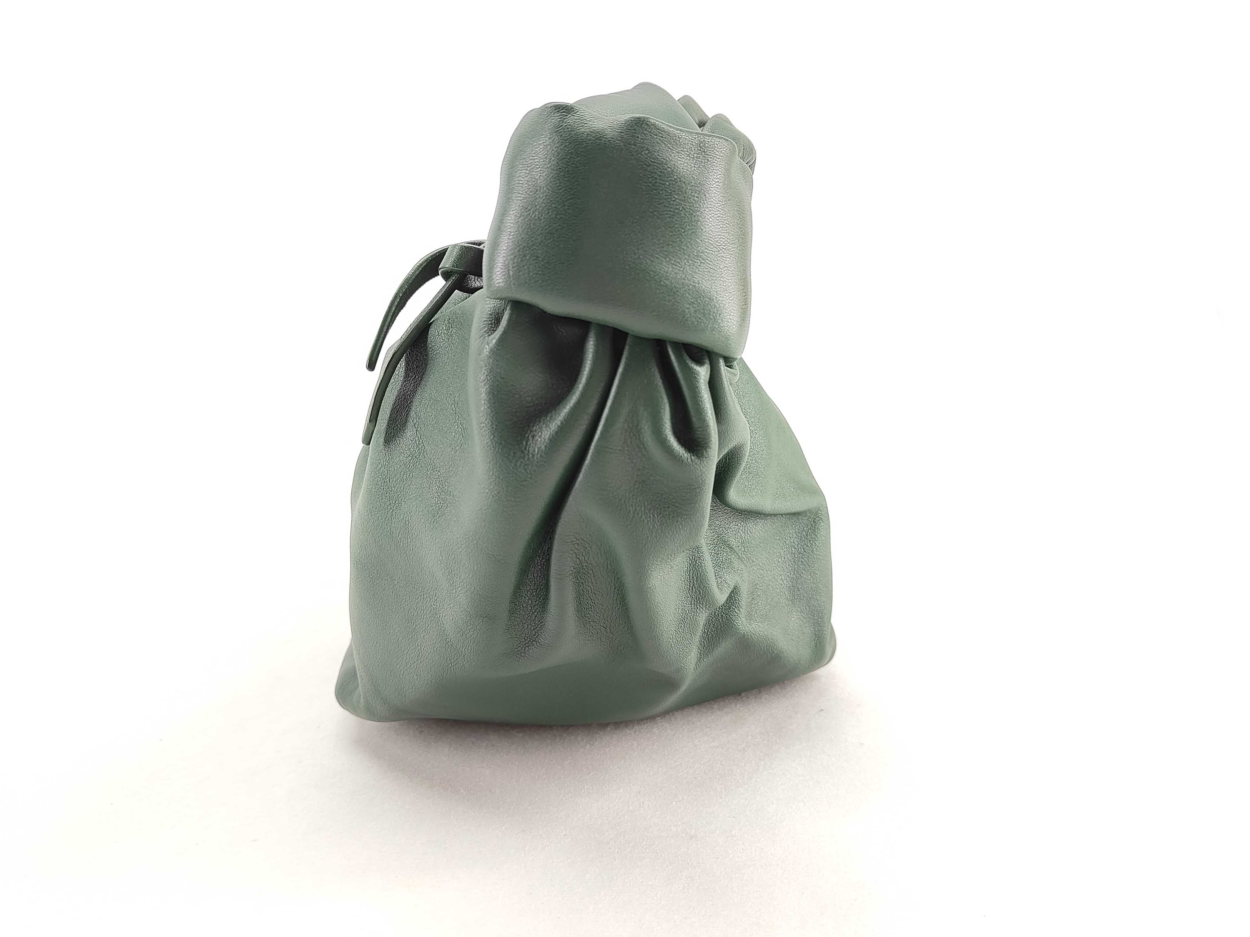 ID- Double Knot Cowhide Handbag Green — view 10