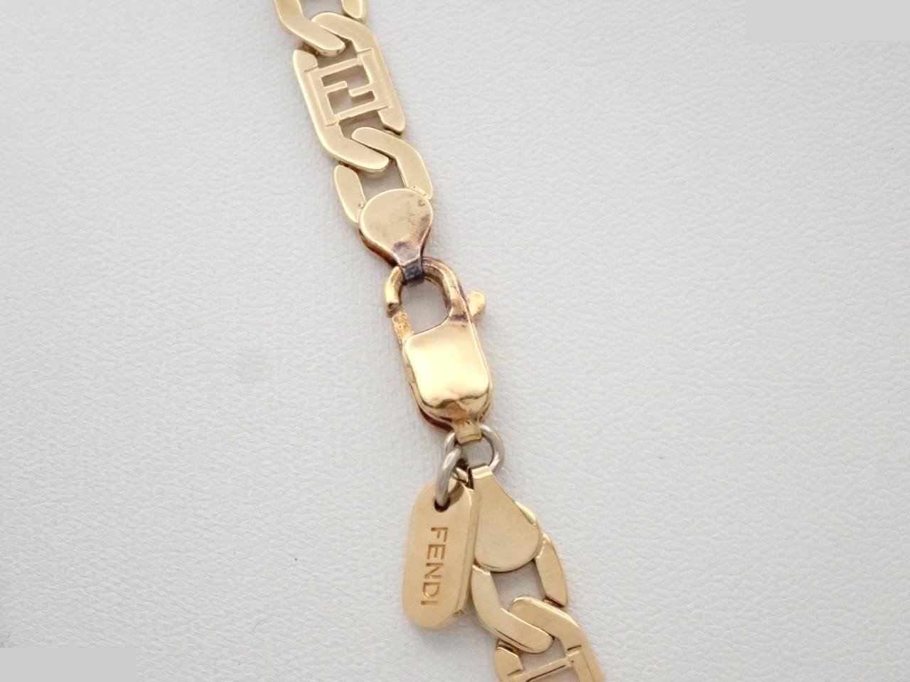 FF logo curb chain necklace, gold, 925/39.2g — view 2
