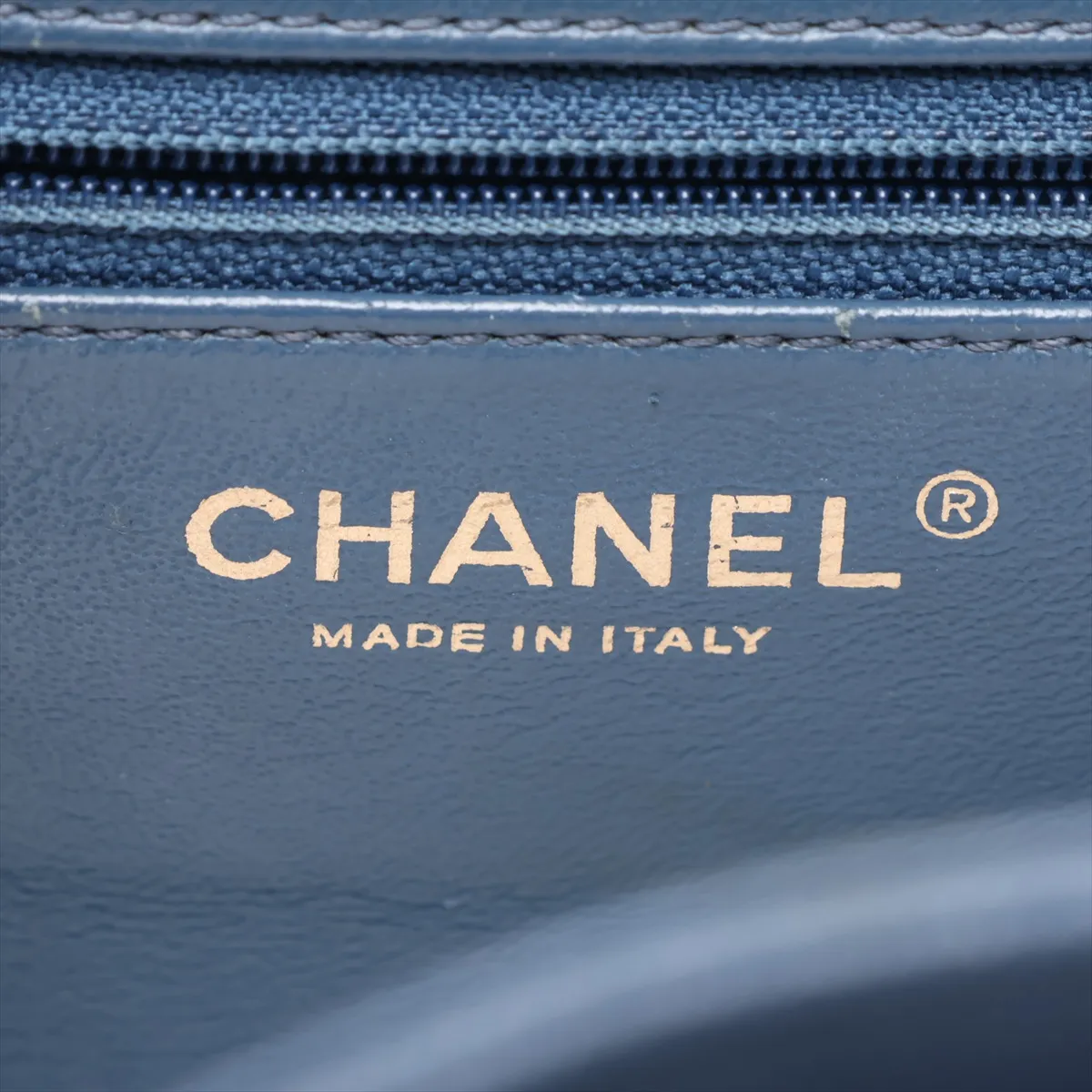 Business Affinity Caviar Skin Chain Backpack, Blue with Gold Hardware, 26841617, serial number in the 26 range. — view 11
