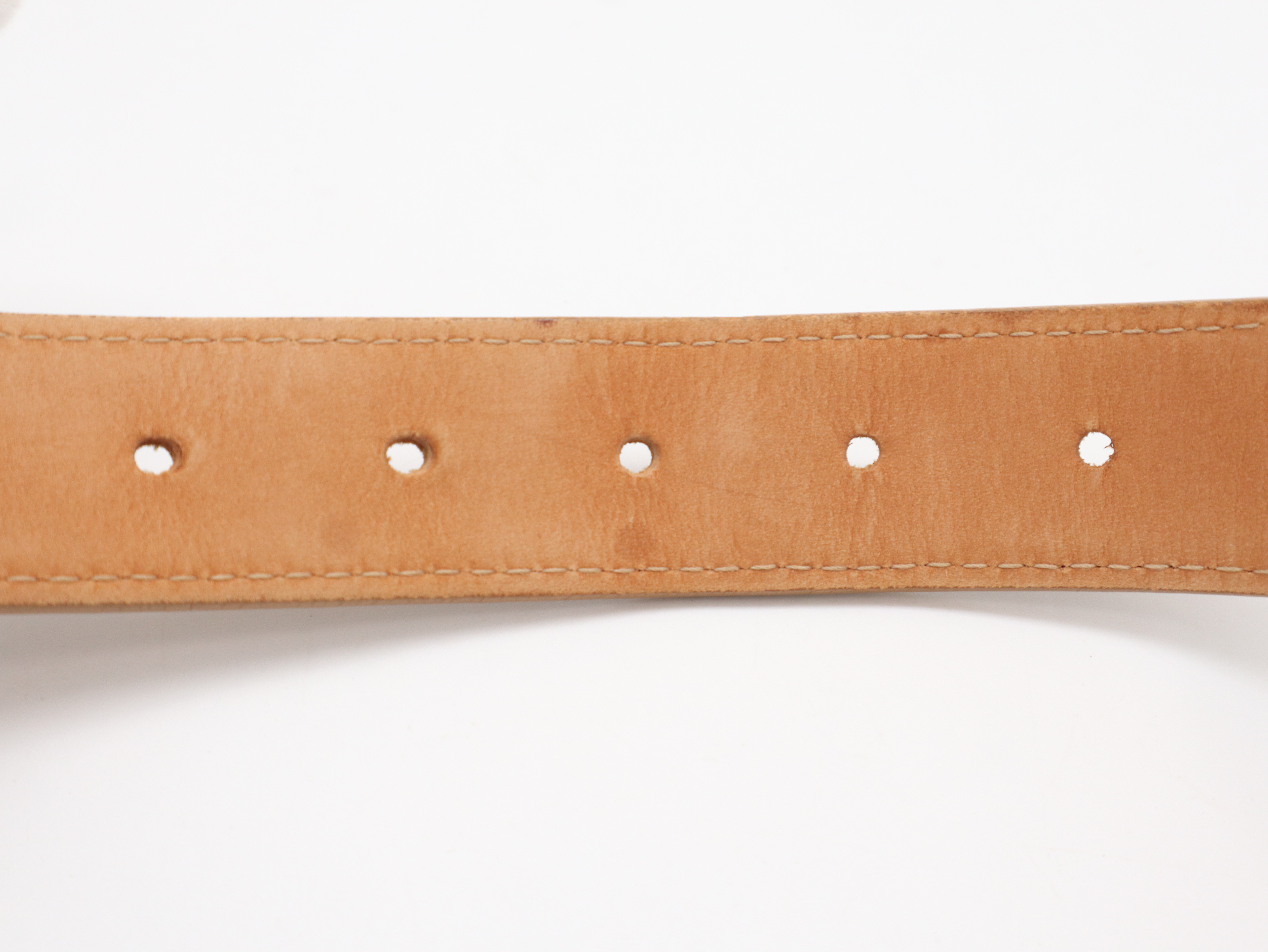 M6812 Leather Belt - Sand Beige, Size 95/38 — view 3