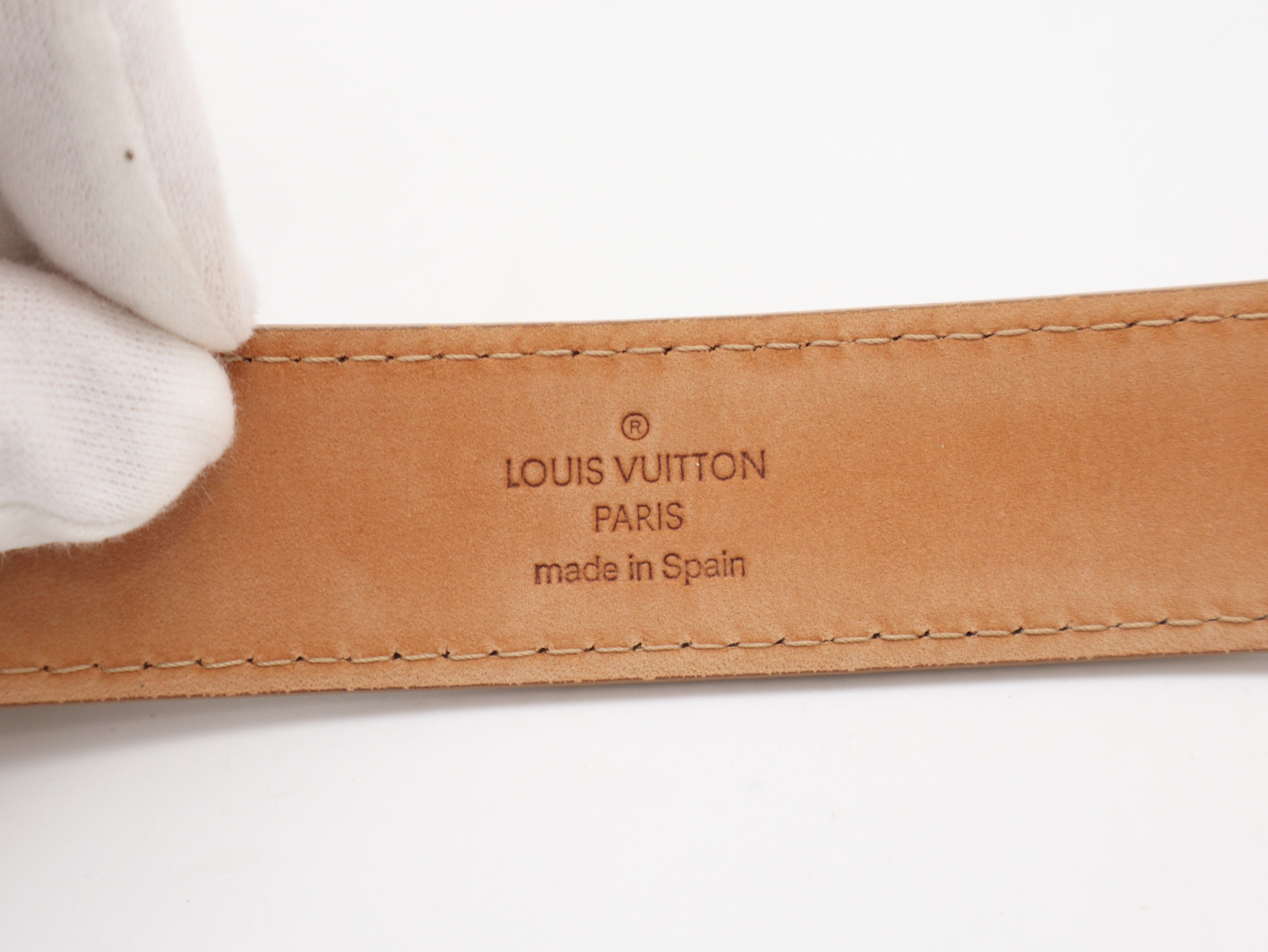 M6812 Leather Belt - Sand Beige, Size 95/38 — view 4