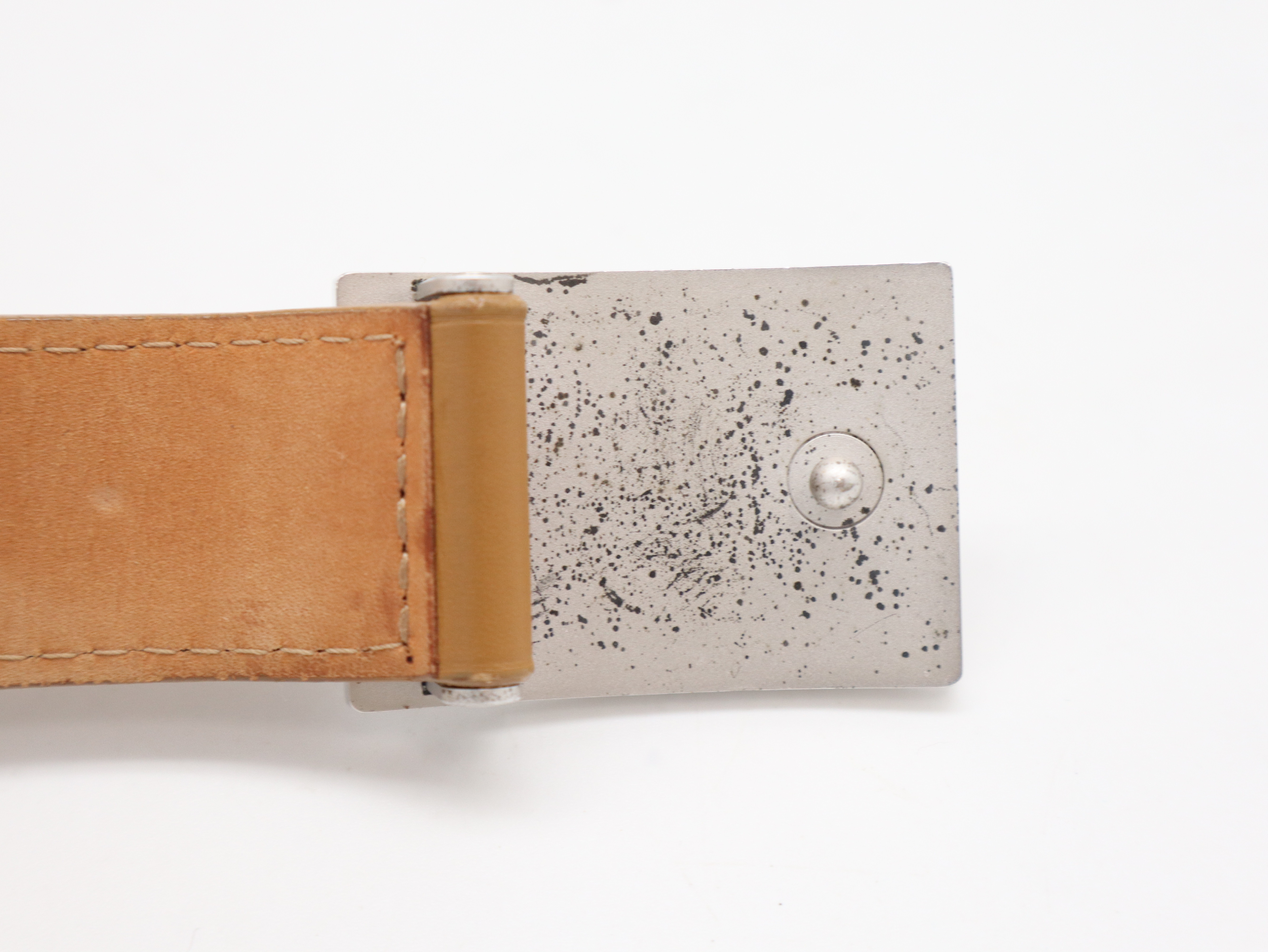 M6812 Leather Belt - Sand Beige, Size 95/38 — view 5