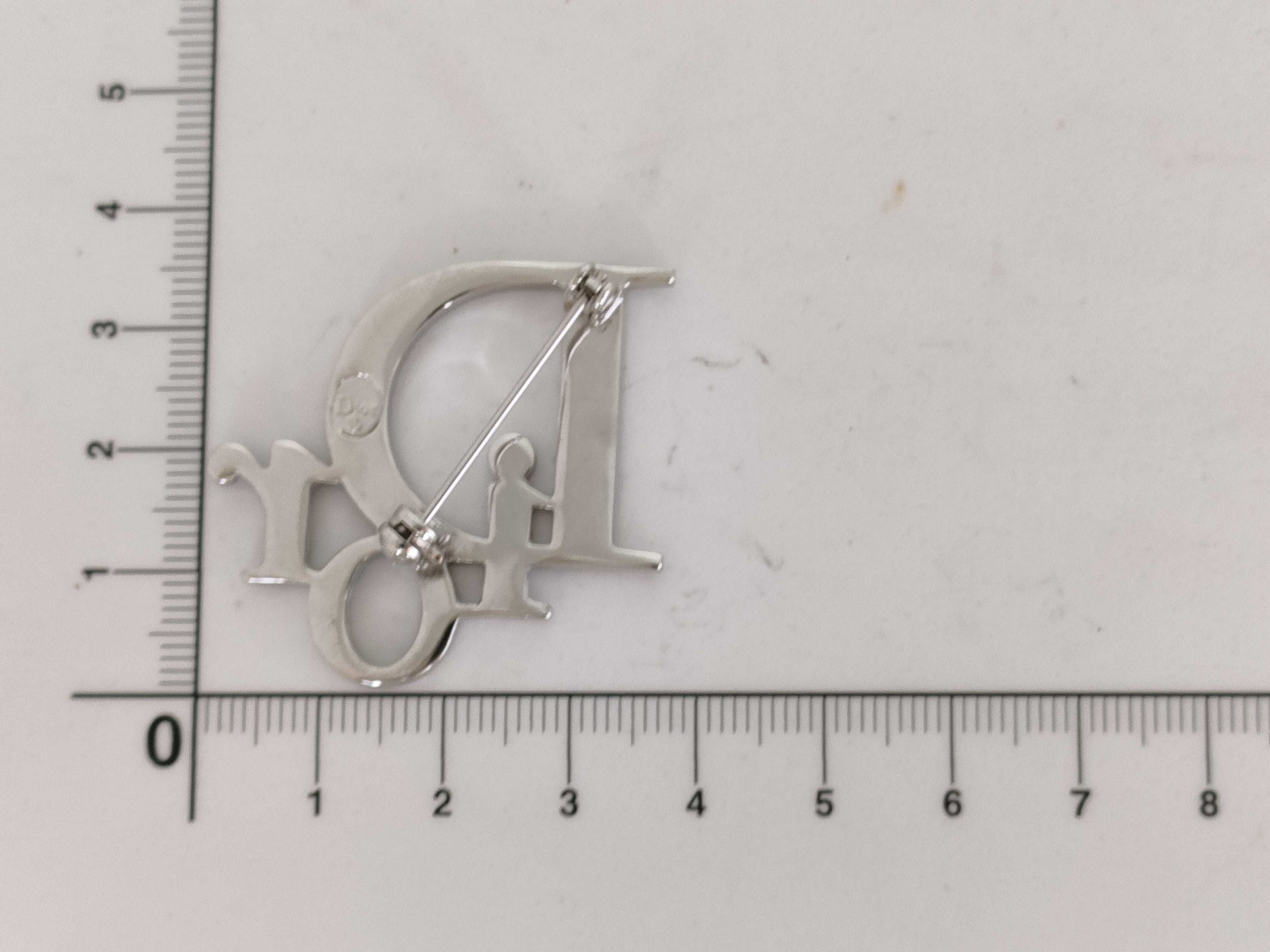 logo silver brooch — view 5