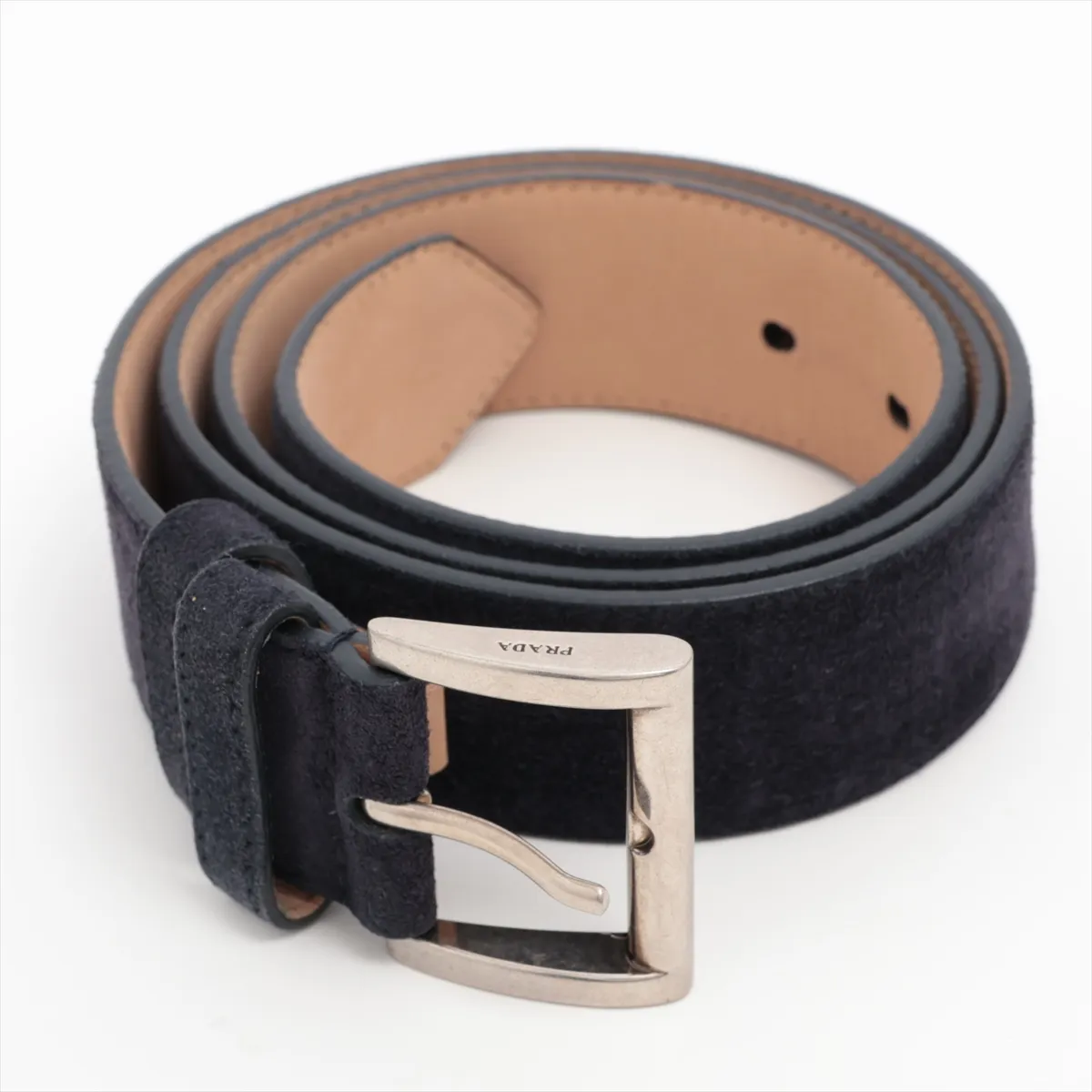 Triangle Logo Belt 85 Suede Black