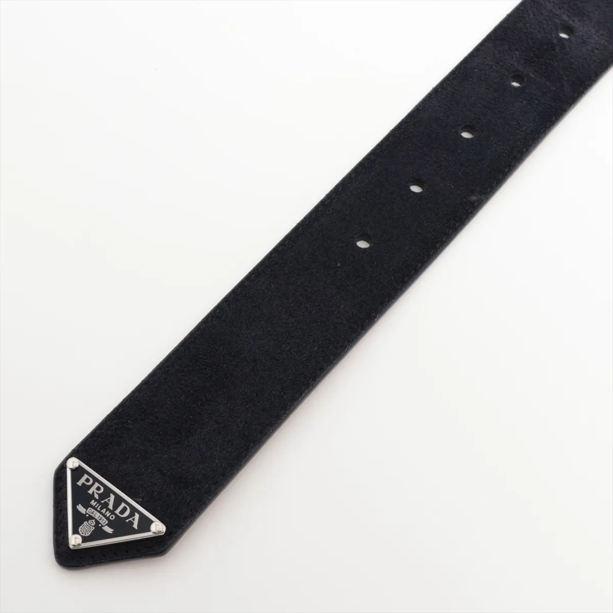 Triangle Logo Belt 85 Suede Black — view 3