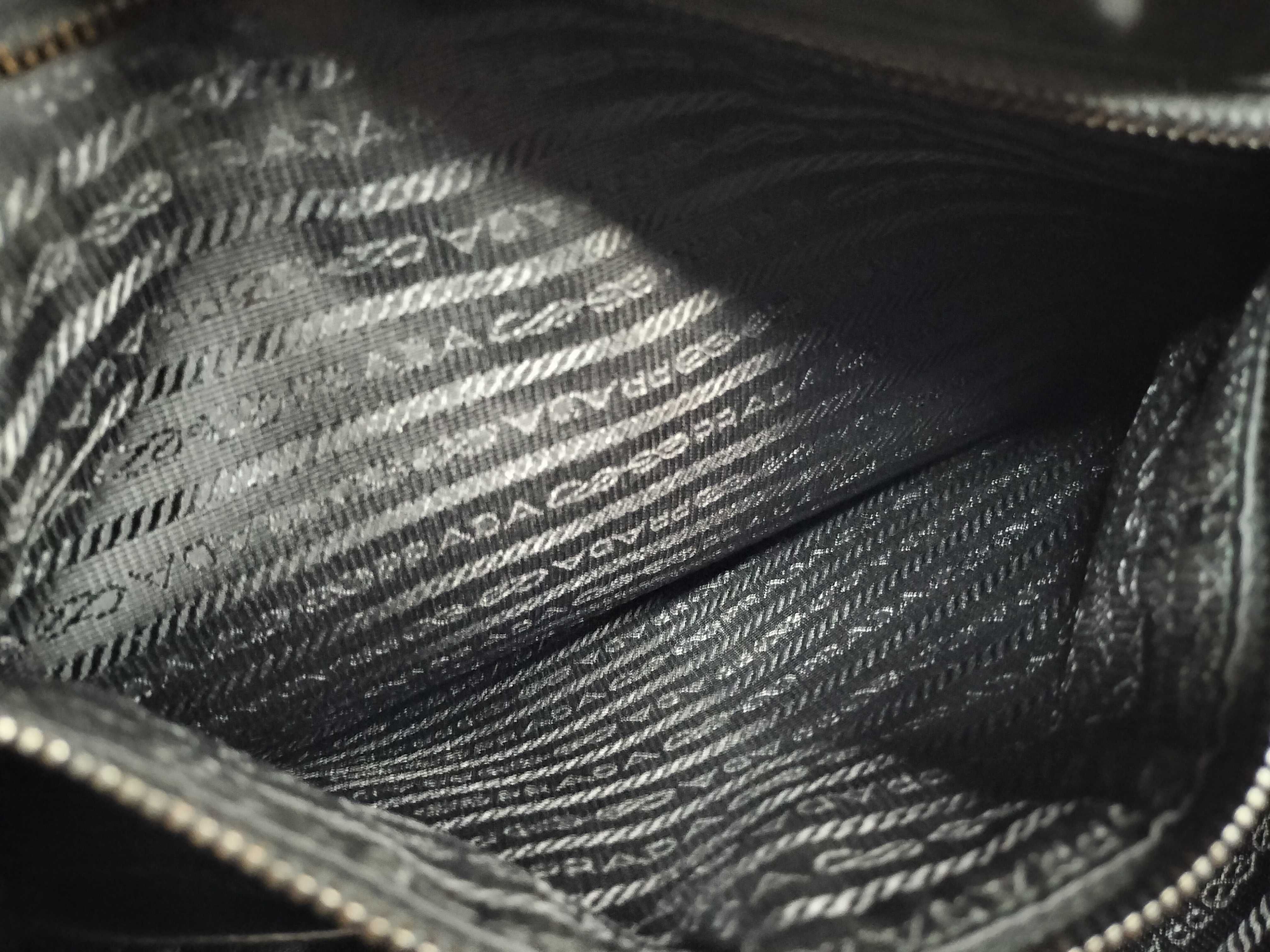 Nylon Messenger Shoulder Bag, Excellent Condition, Nylon and Leather, Black Shoulder Bag — view 11