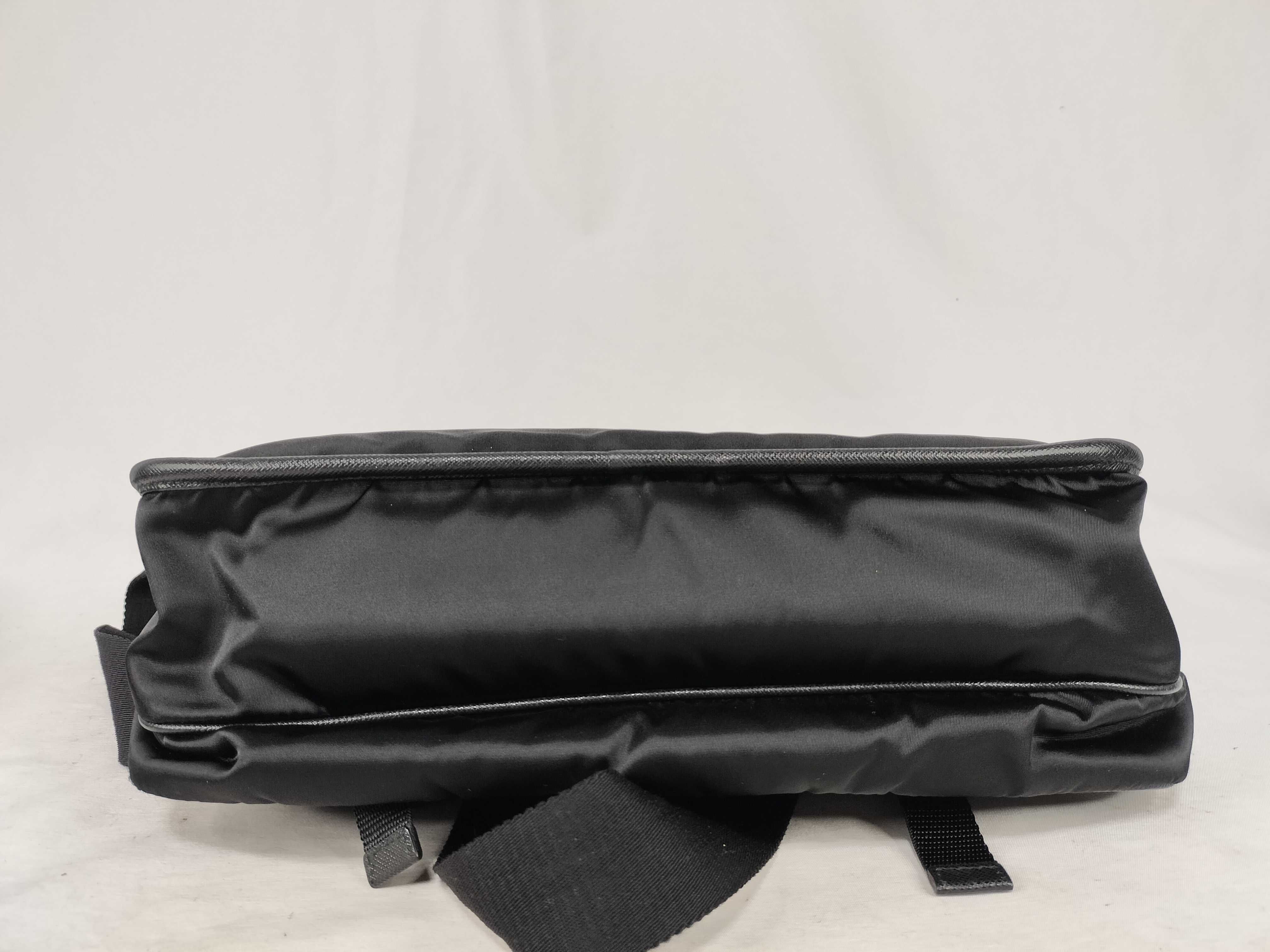 Nylon Messenger Shoulder Bag, Excellent Condition, Nylon and Leather, Black Shoulder Bag — view 7
