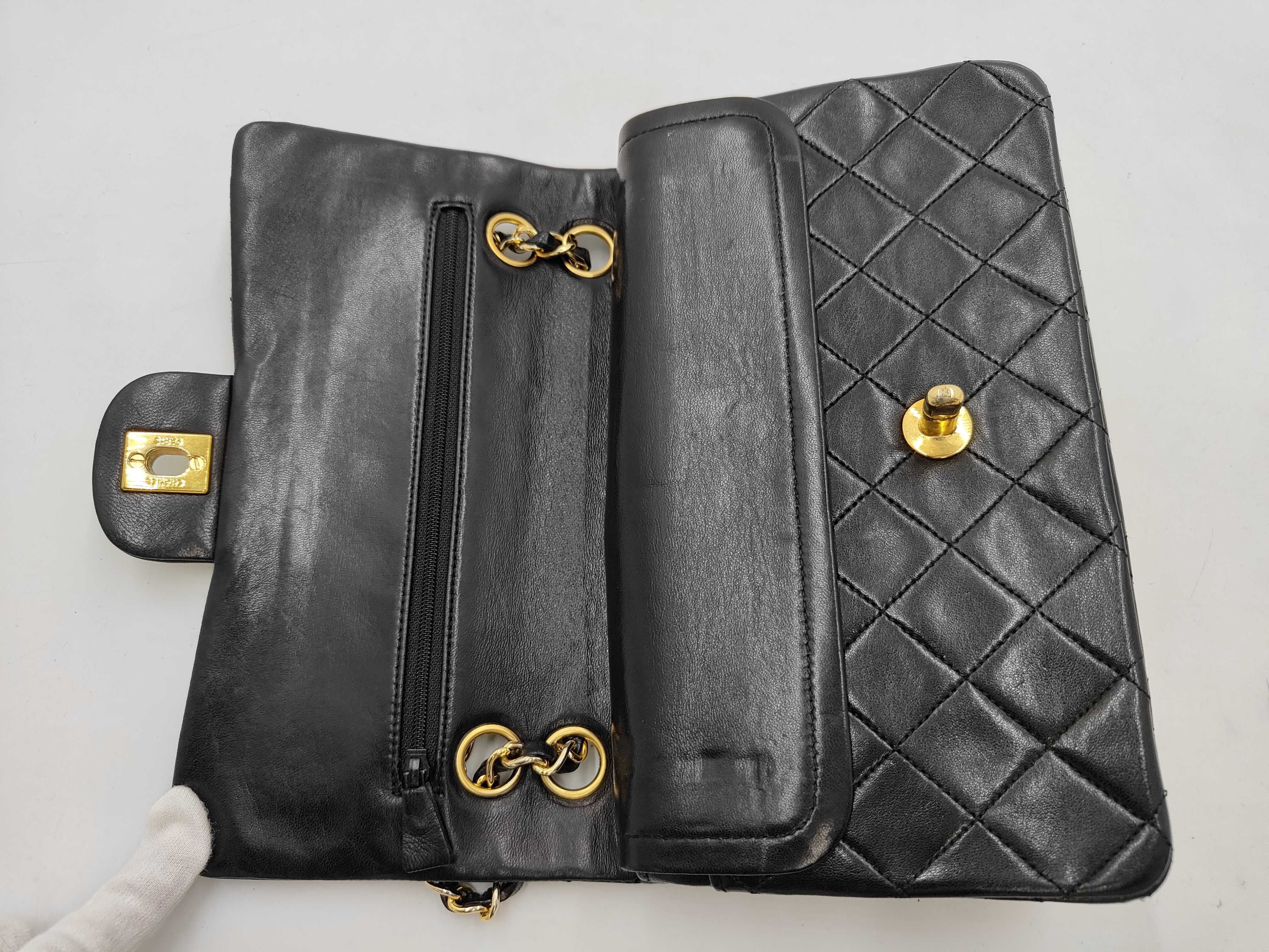 Matelassé Coco Mark Turnlock Leather Chain Shoulder Bag, Black with Gold Hardware — view 8