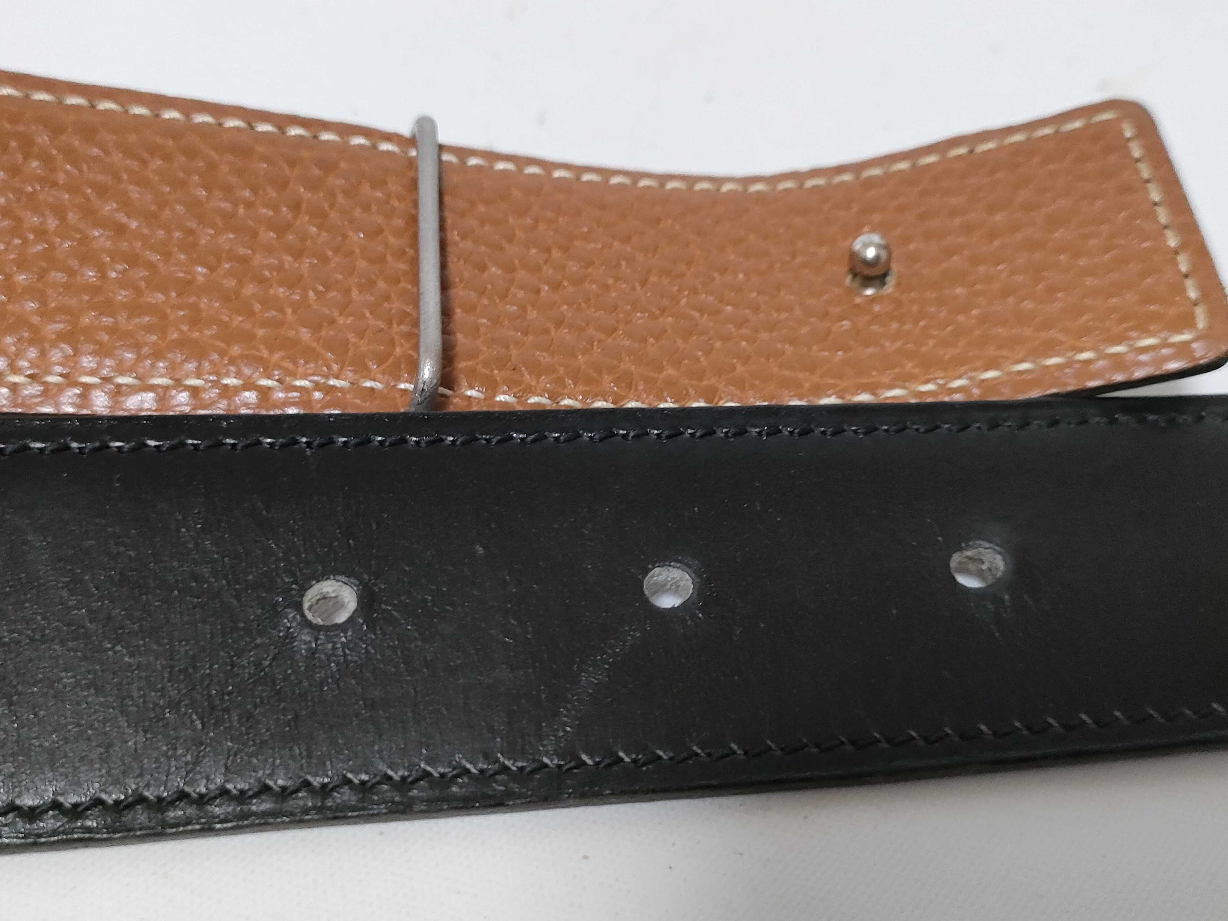 H-belt 80 Leather Black x Gold Belt — view 4
