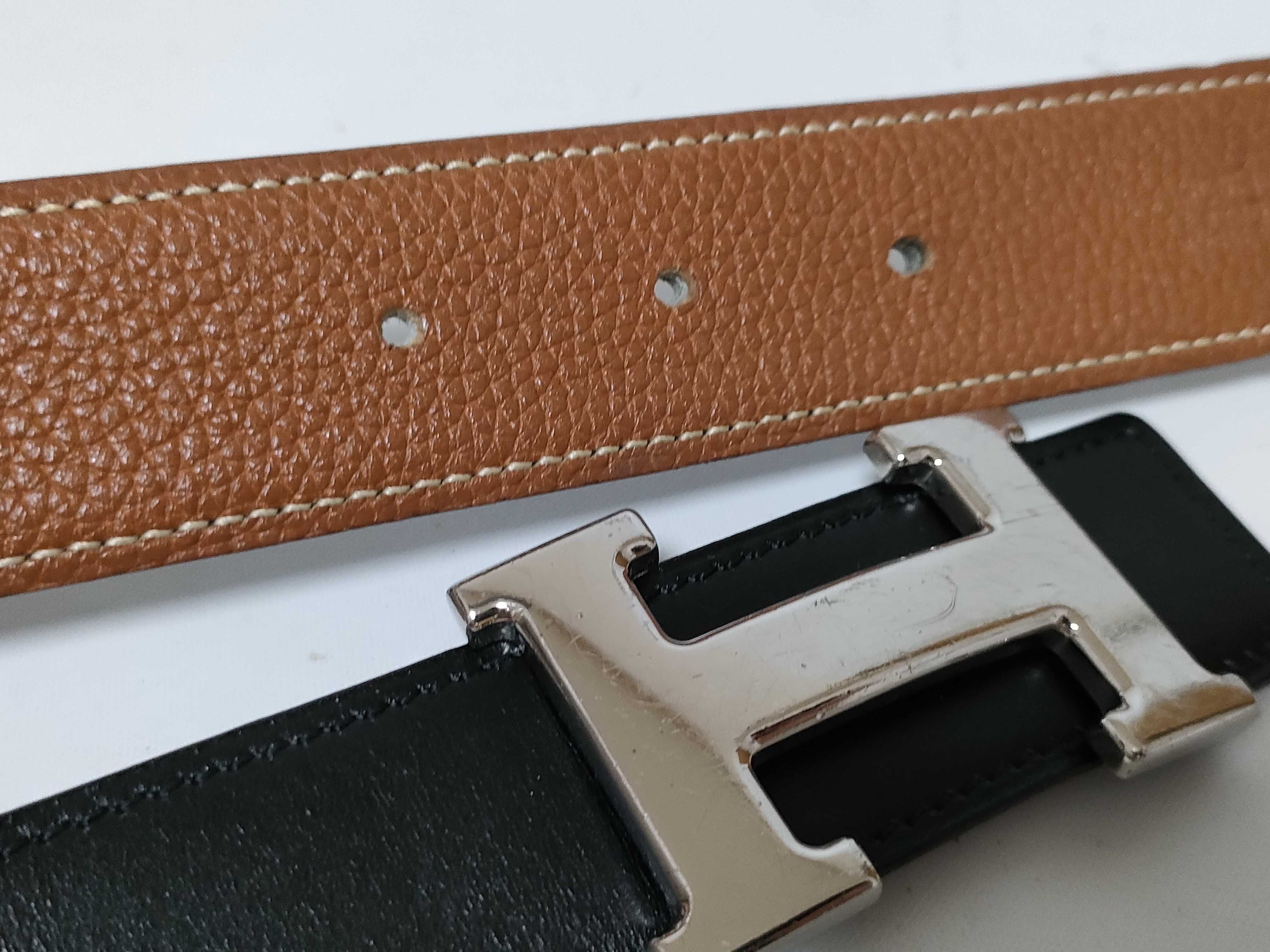 H-belt 80 Leather Black x Gold Belt — view 5