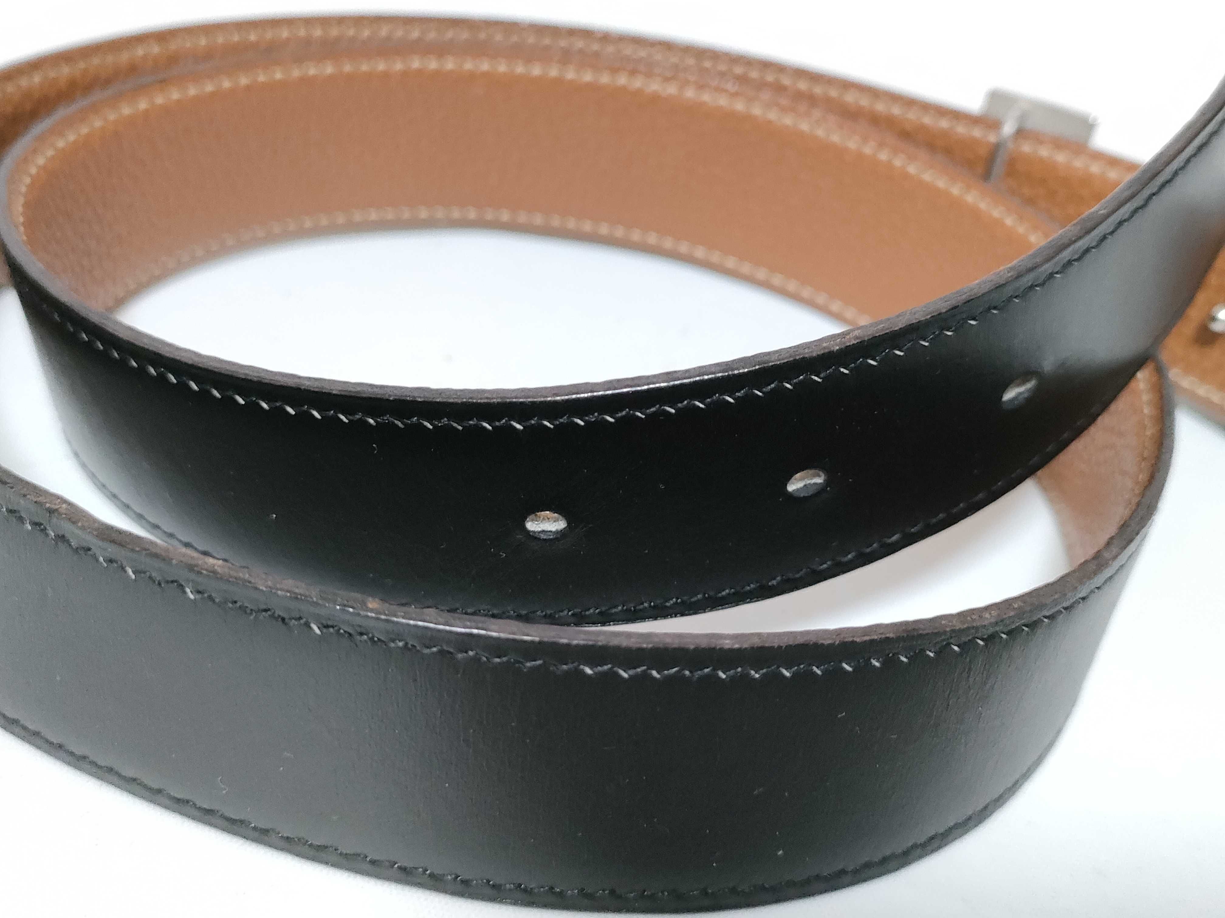 H-belt 80 Leather Black x Gold Belt — view 8