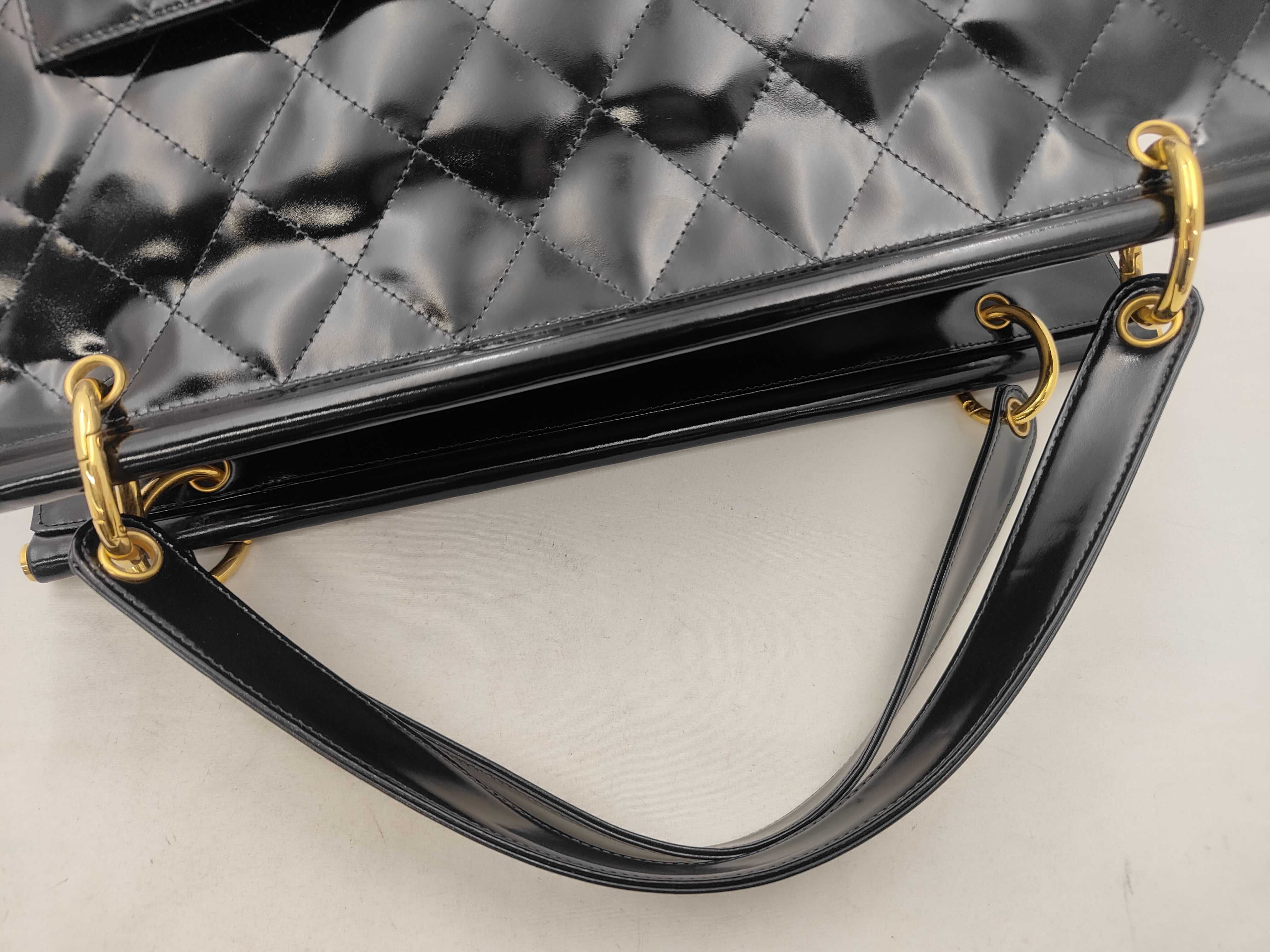 Matelassé Tote Bag, Patent Leather, Gold, Dust Bag, G Card, Tote Bag — view 3