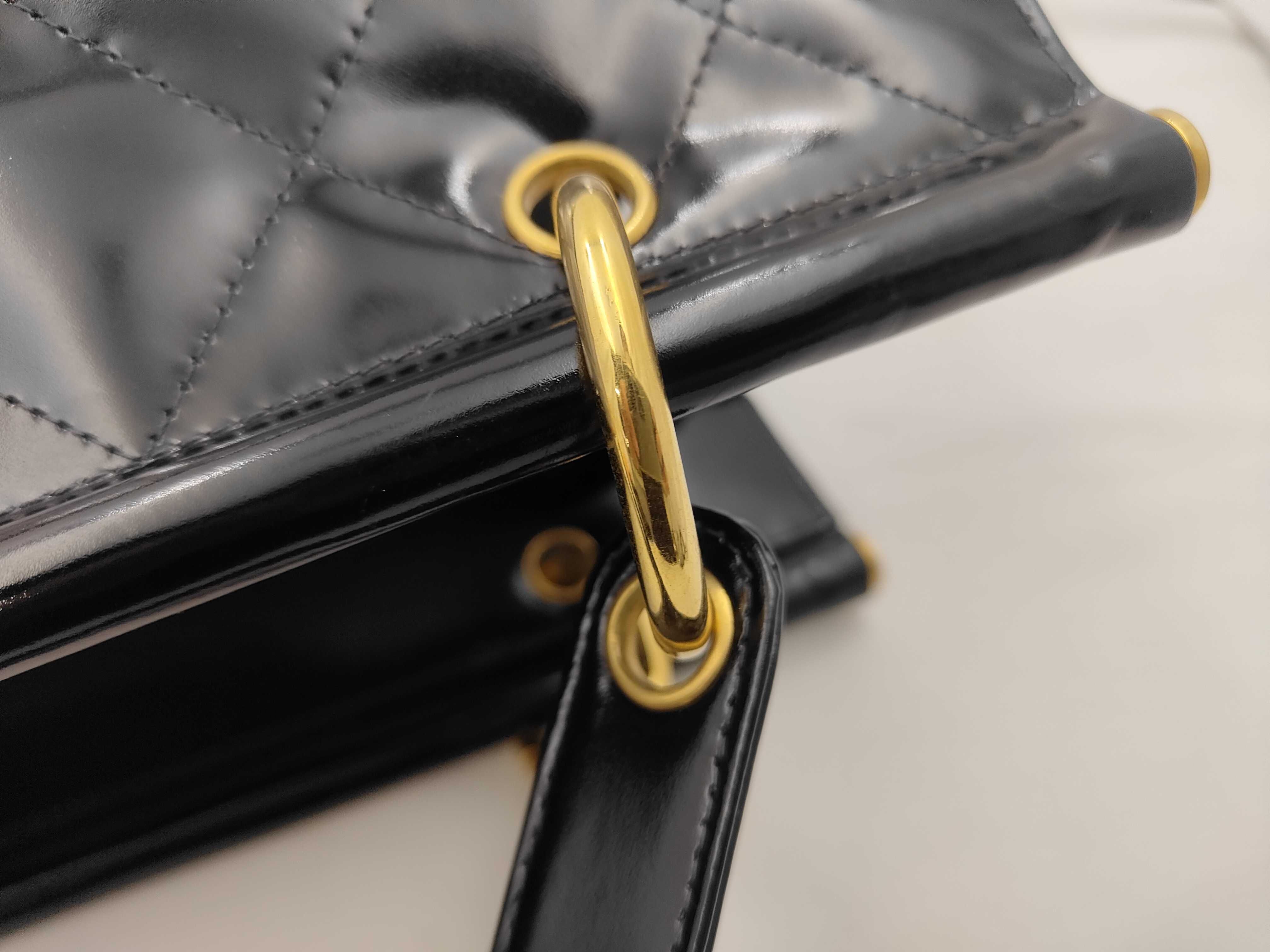 Matelassé Tote Bag, Patent Leather, Gold, Dust Bag, G Card, Tote Bag — view 5