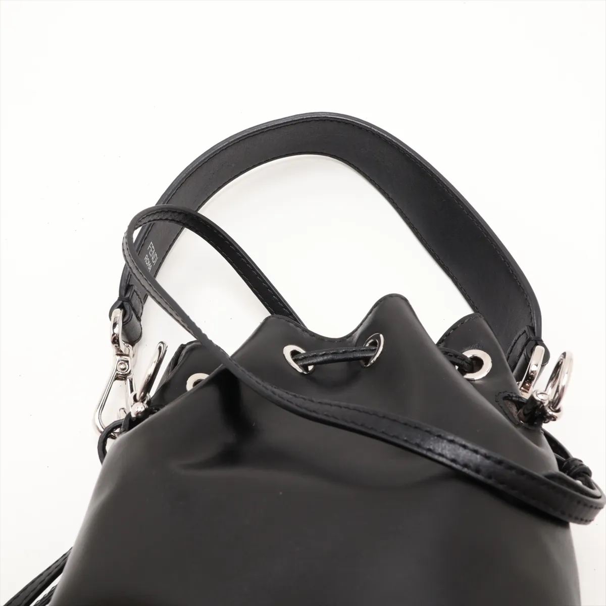 Montresor Mini 8BS010 Leather x Pearl 2-Way Shoulder Bag, Black — view 6