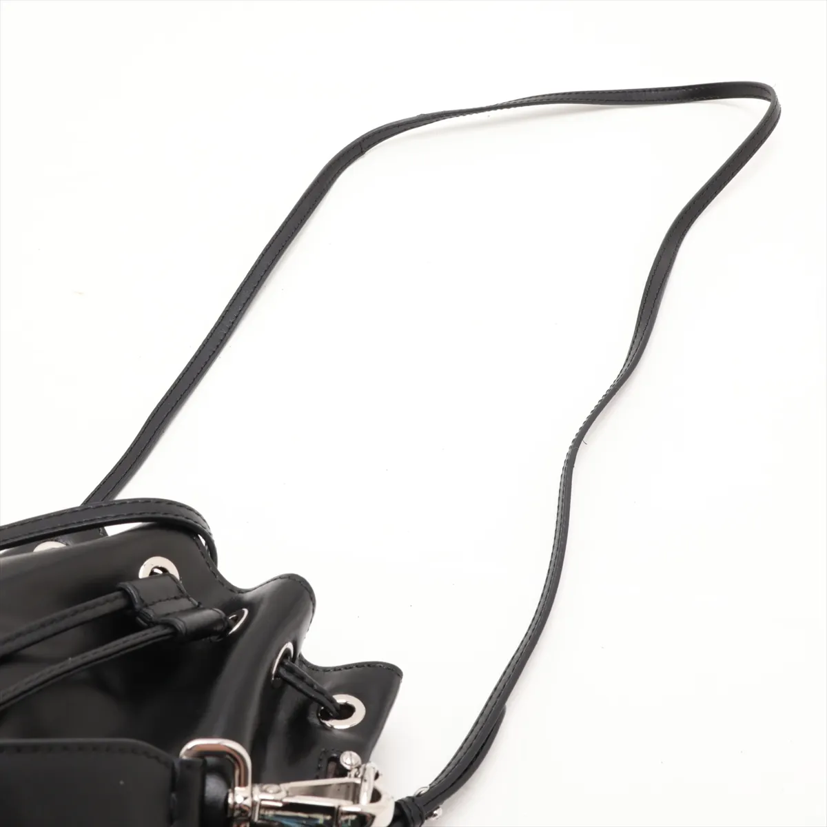 Montresor Mini 8BS010 Leather x Pearl 2-Way Shoulder Bag, Black — view 7
