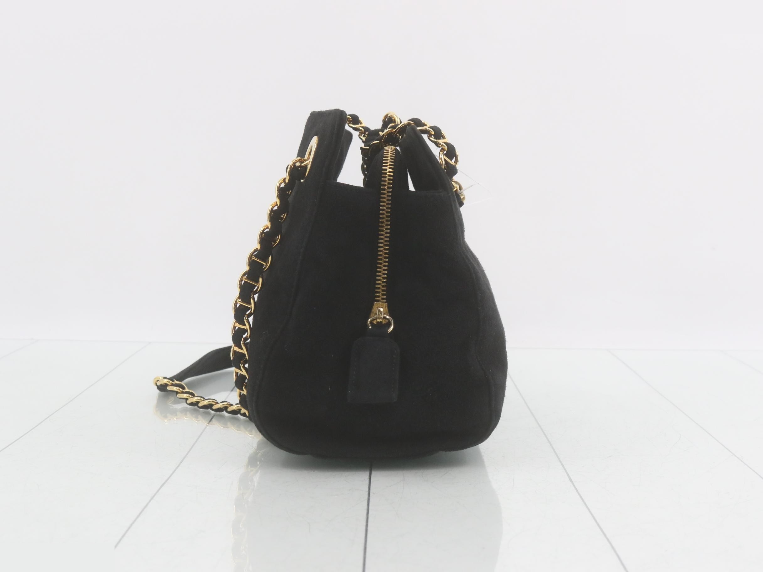 Suede Double Chain Shoulder Bag — view 4