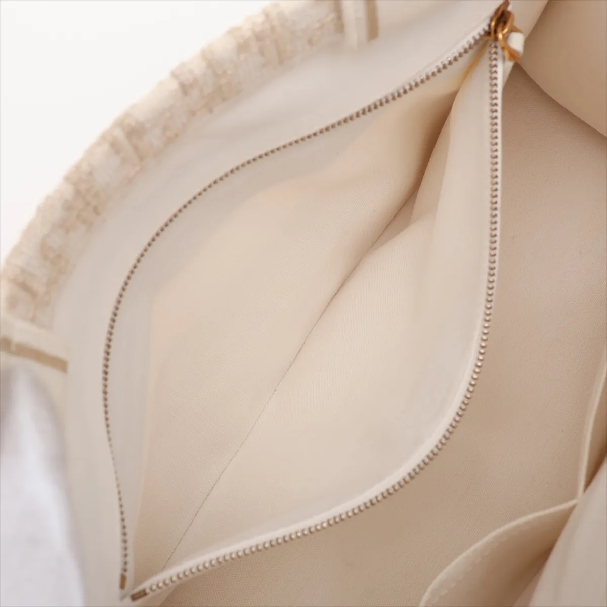 Oblique Canvas x Leather 2-Way Tote Bag, White — view 9