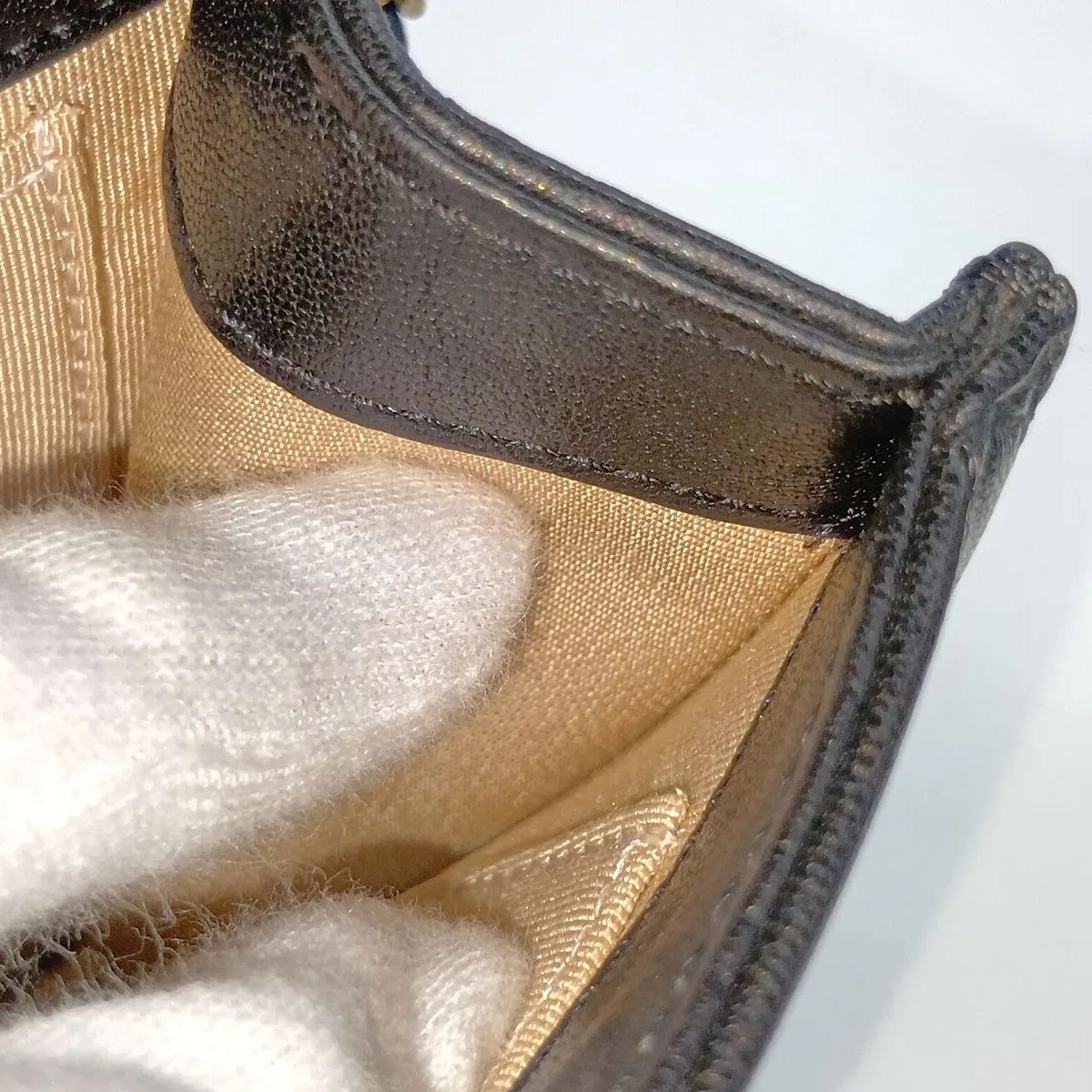 Matelassé Lambskin Chain Shoulder Bag, Pearl Black with Gold Hardware, 27528127 (Serial Number 27) — view 9