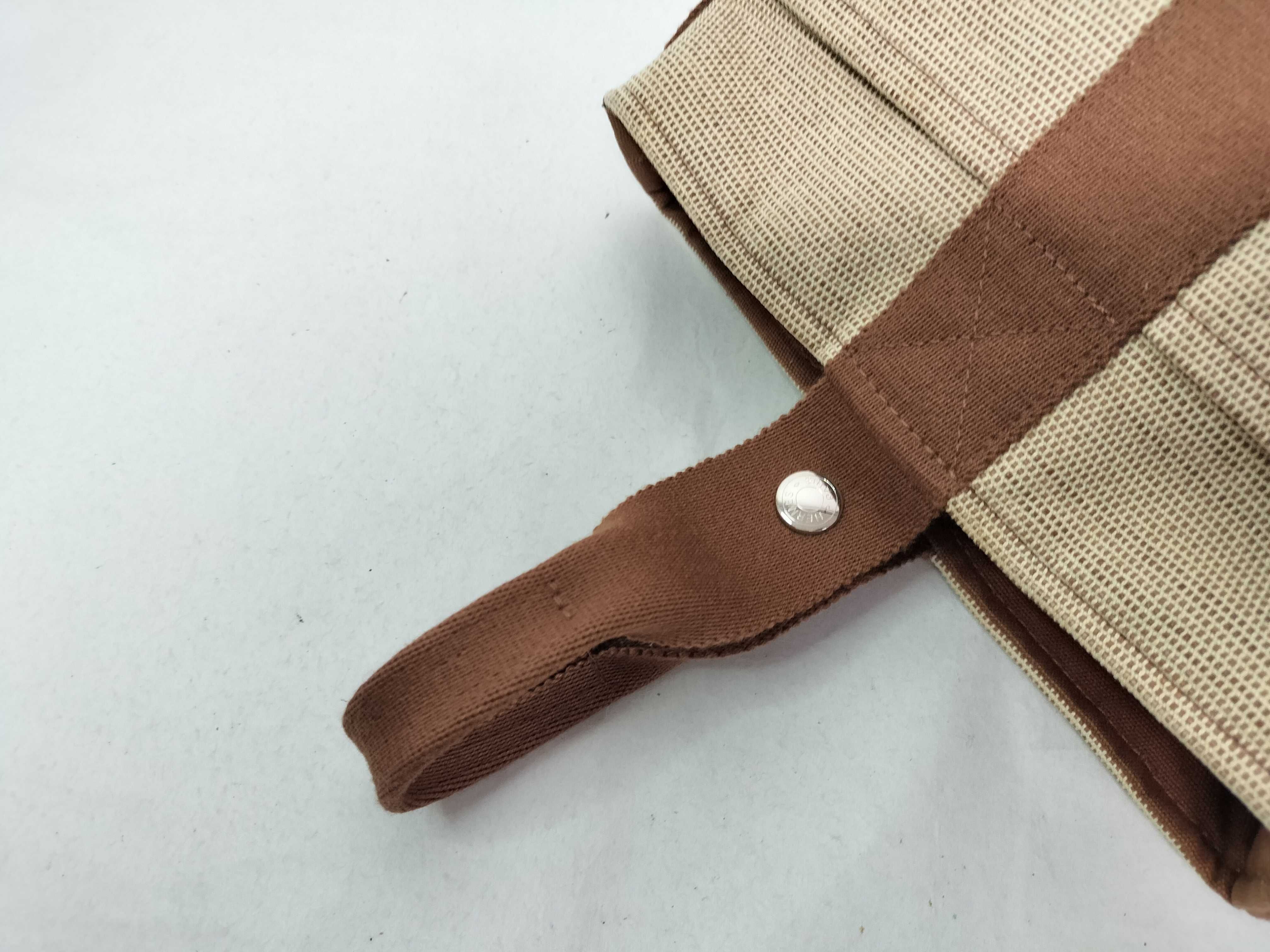 Saxo PM Canvas Handbag, Beige x Brown. — view 5