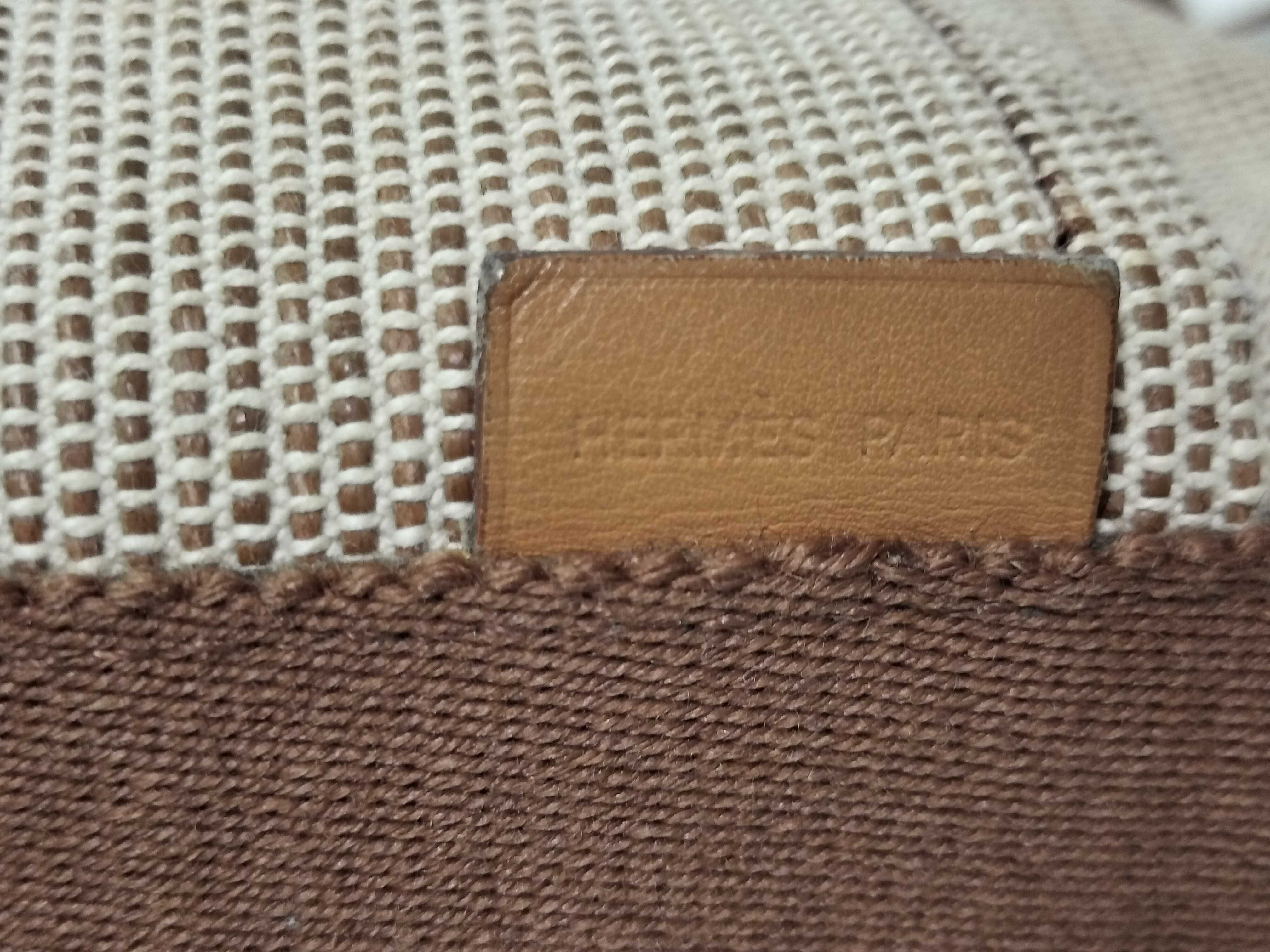 Saxo PM Canvas Handbag, Beige x Brown. — view 10