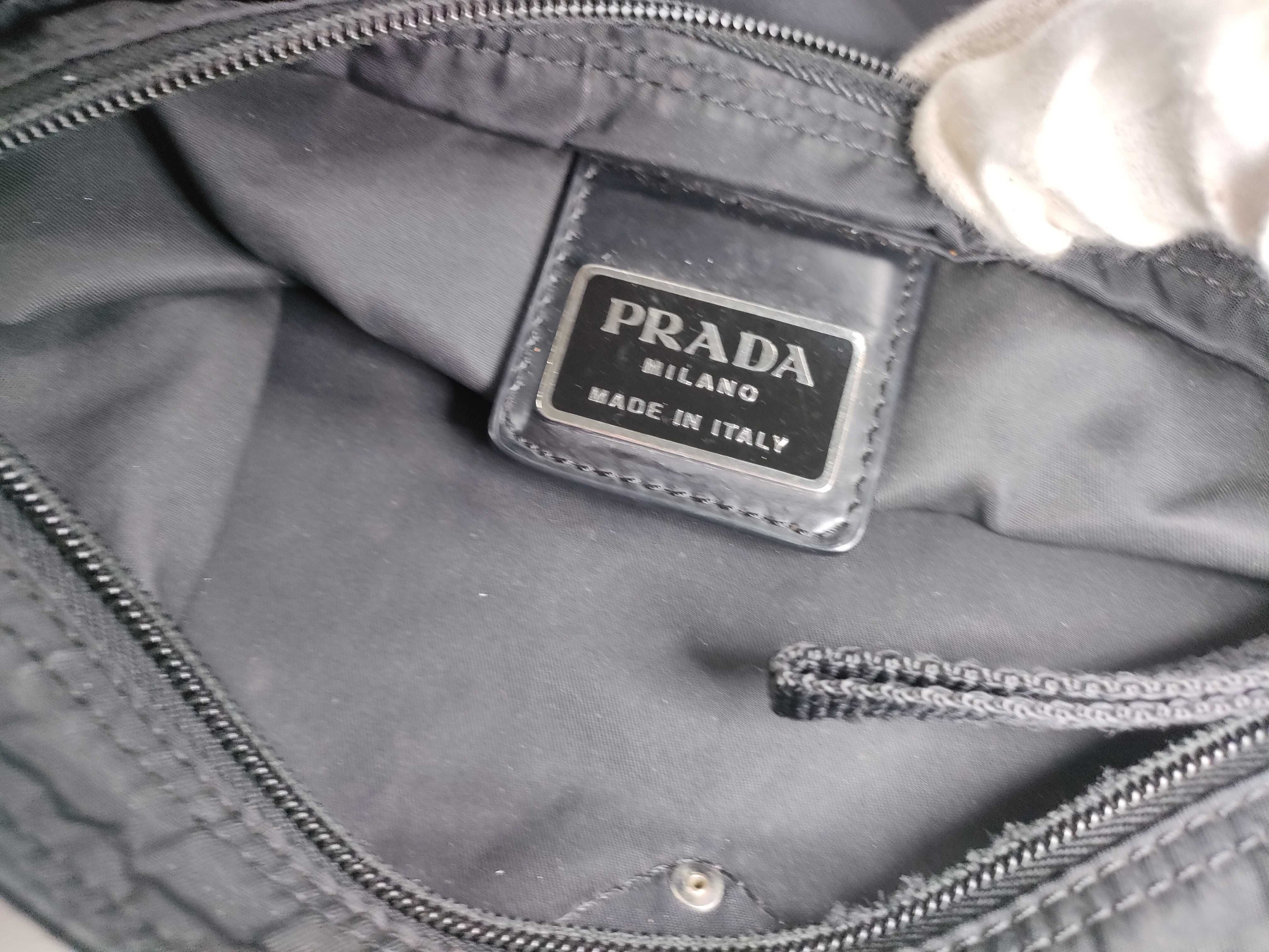 Nylon Shoulder Bag with Triangle Logo Hardware — view 12