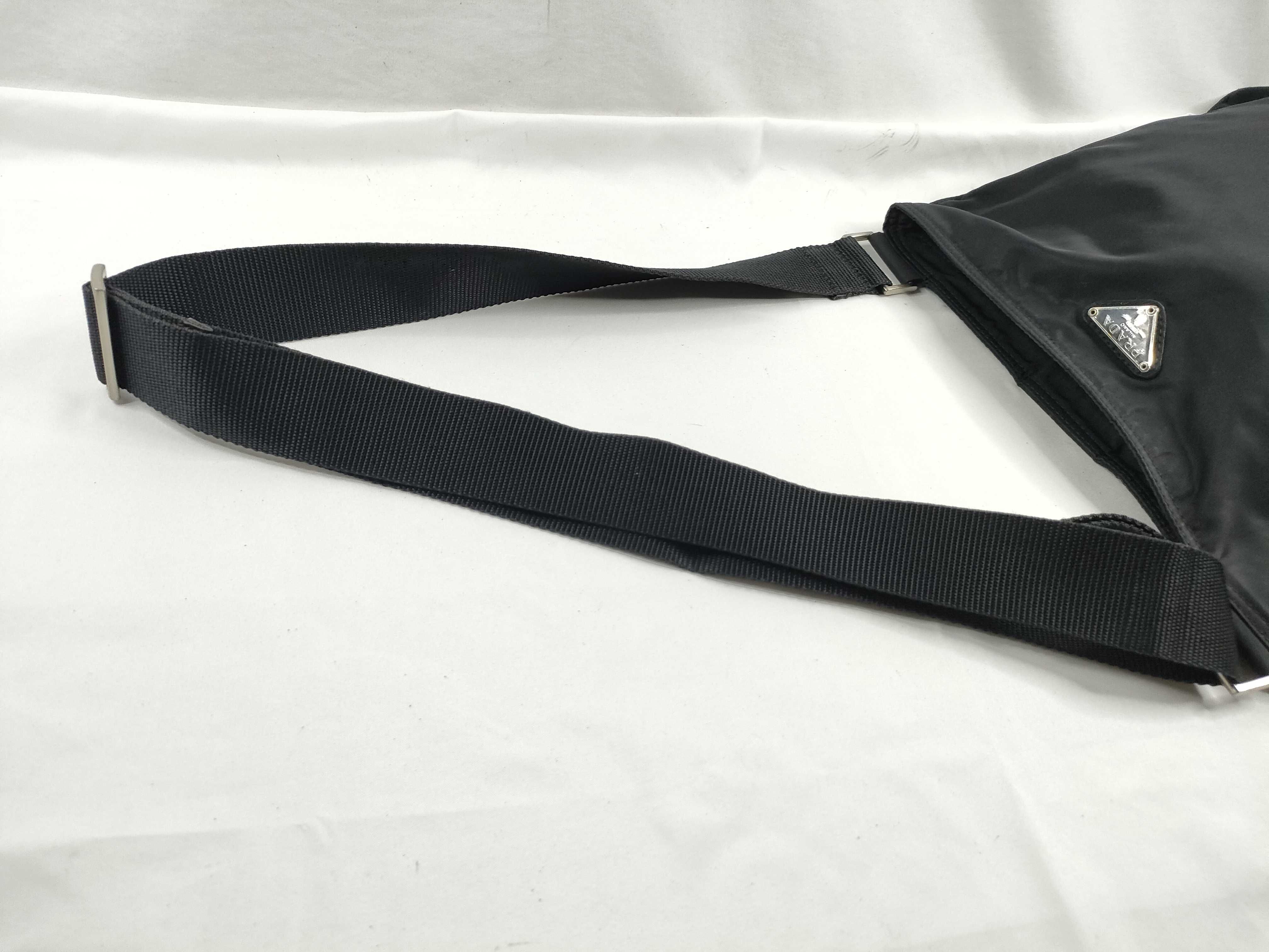 Nylon Shoulder Bag with Triangle Logo Hardware — view 6