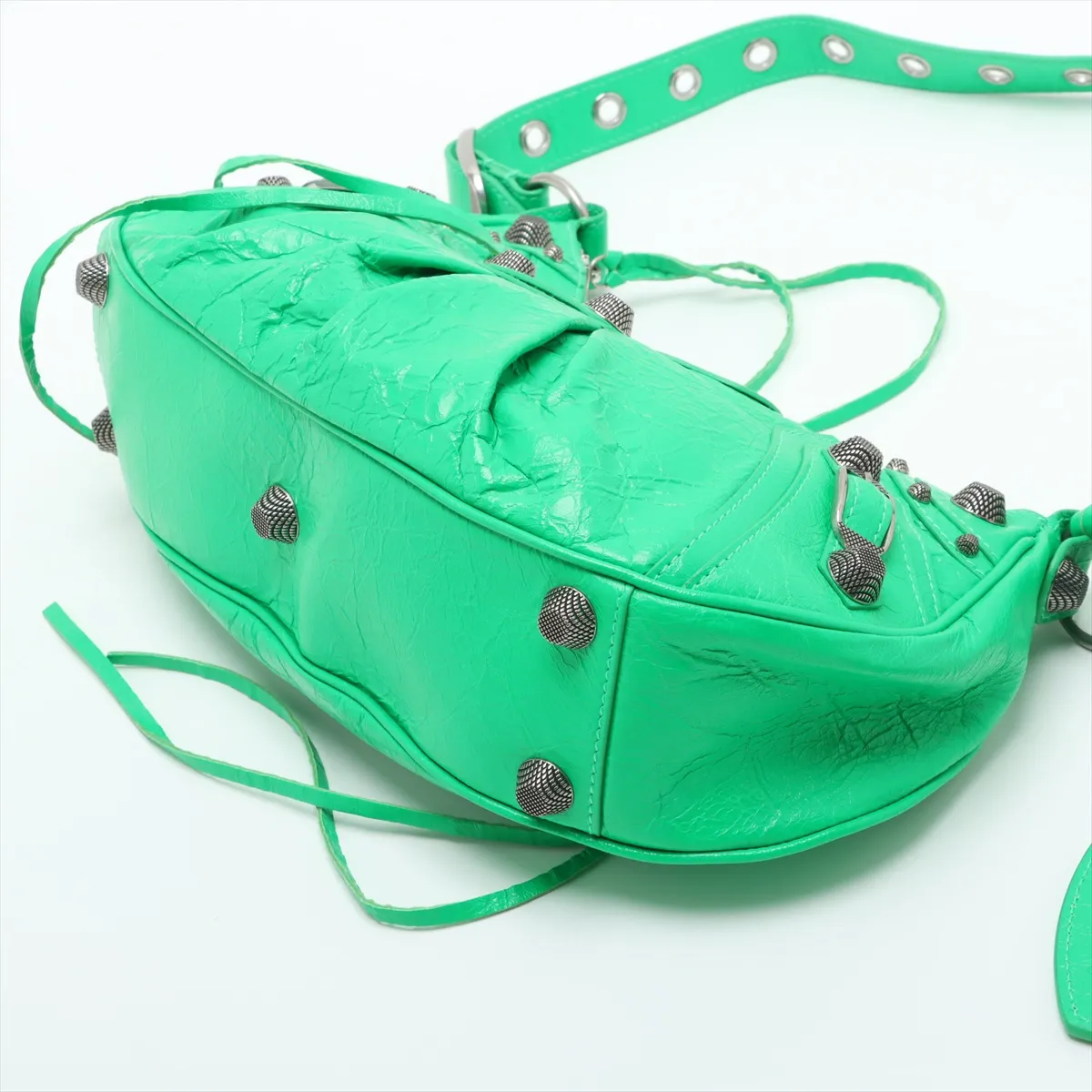 Lucagol Leather Shoulder Bag, Green, 671307, with Mirror — view 3
