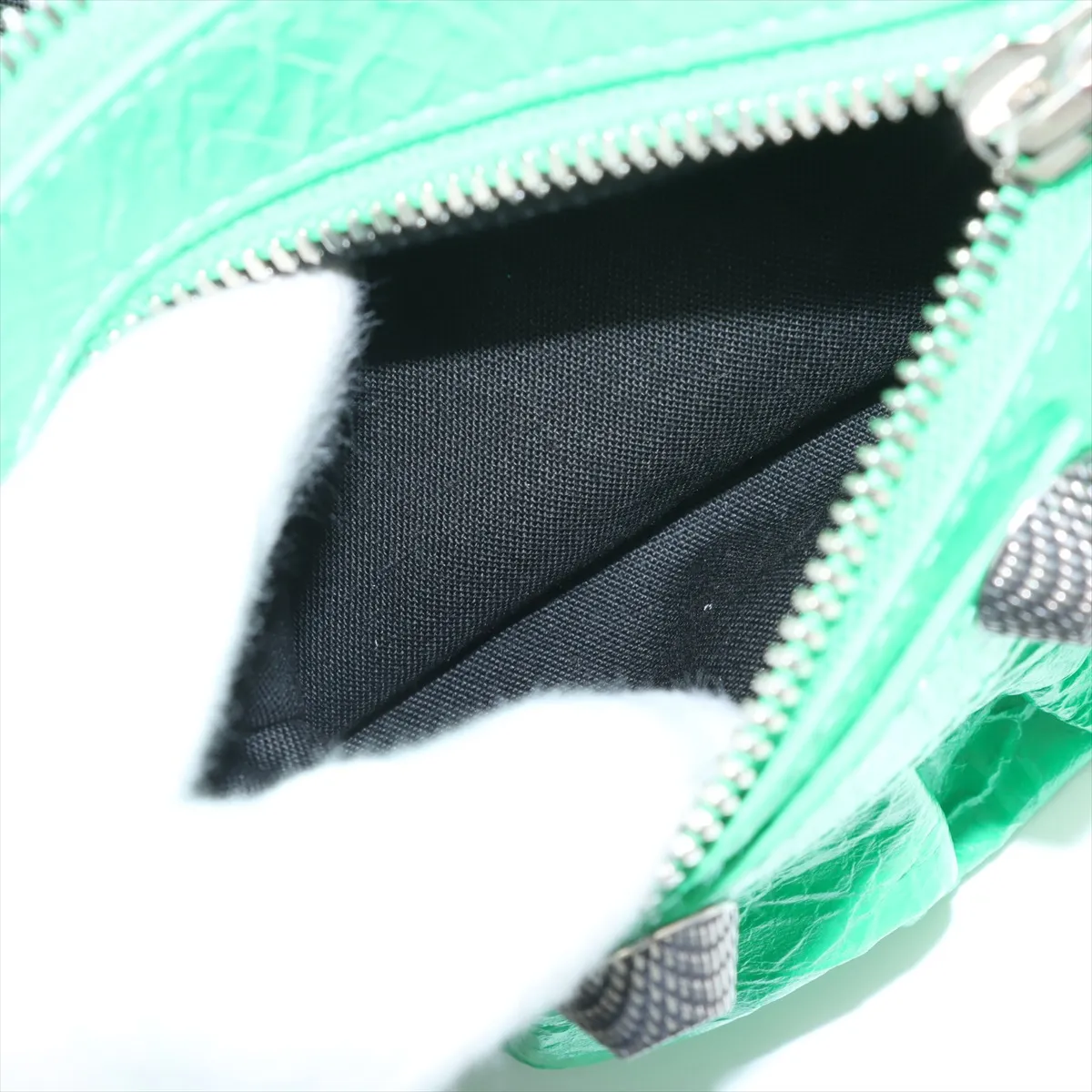 Lucagol Leather Shoulder Bag, Green, 671307, with Mirror — view 8