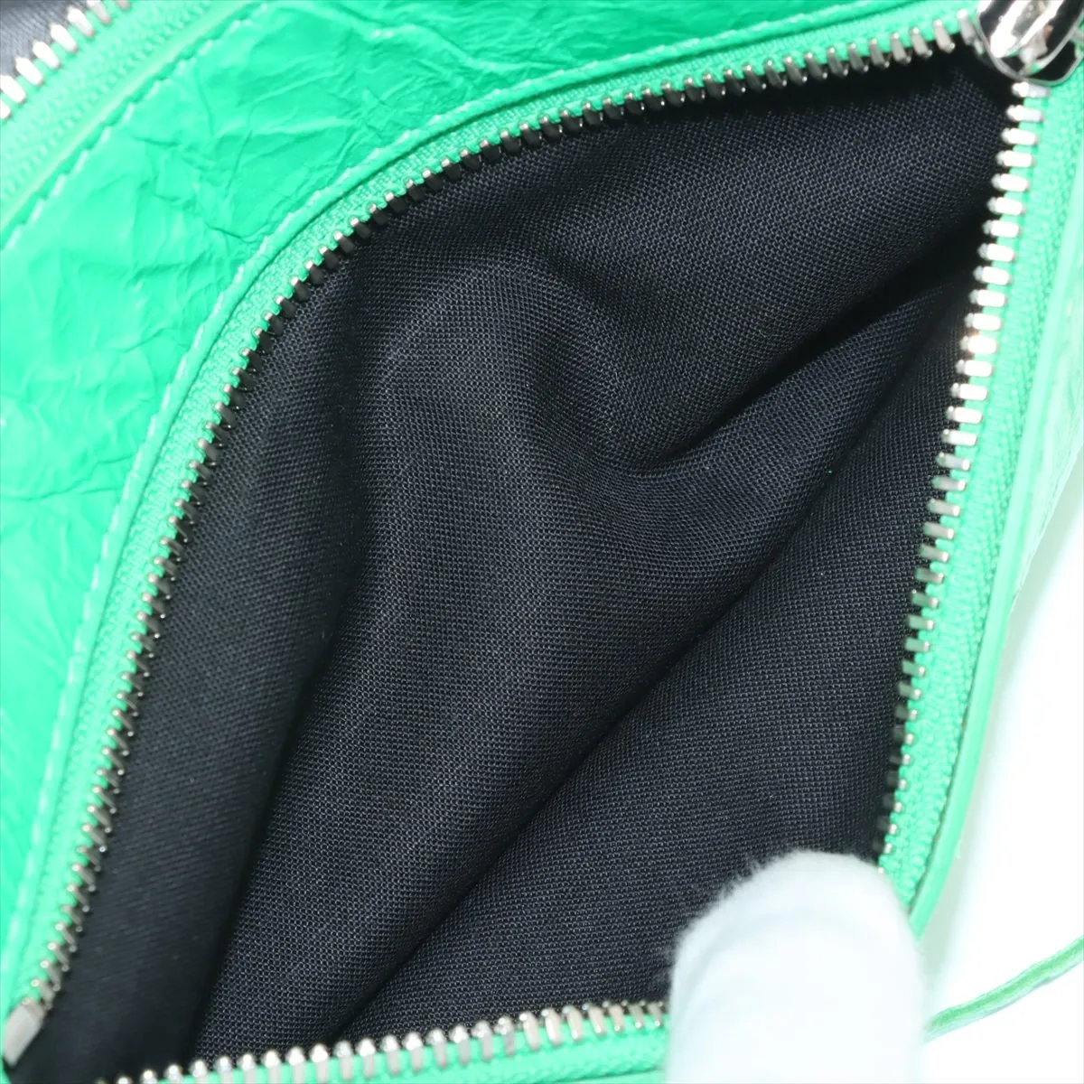Lucagol Leather Shoulder Bag, Green, 671307, with Mirror — view 9