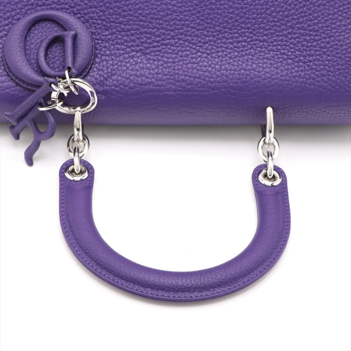 B Dior Leather 2WAY Handbag Purple — view 5