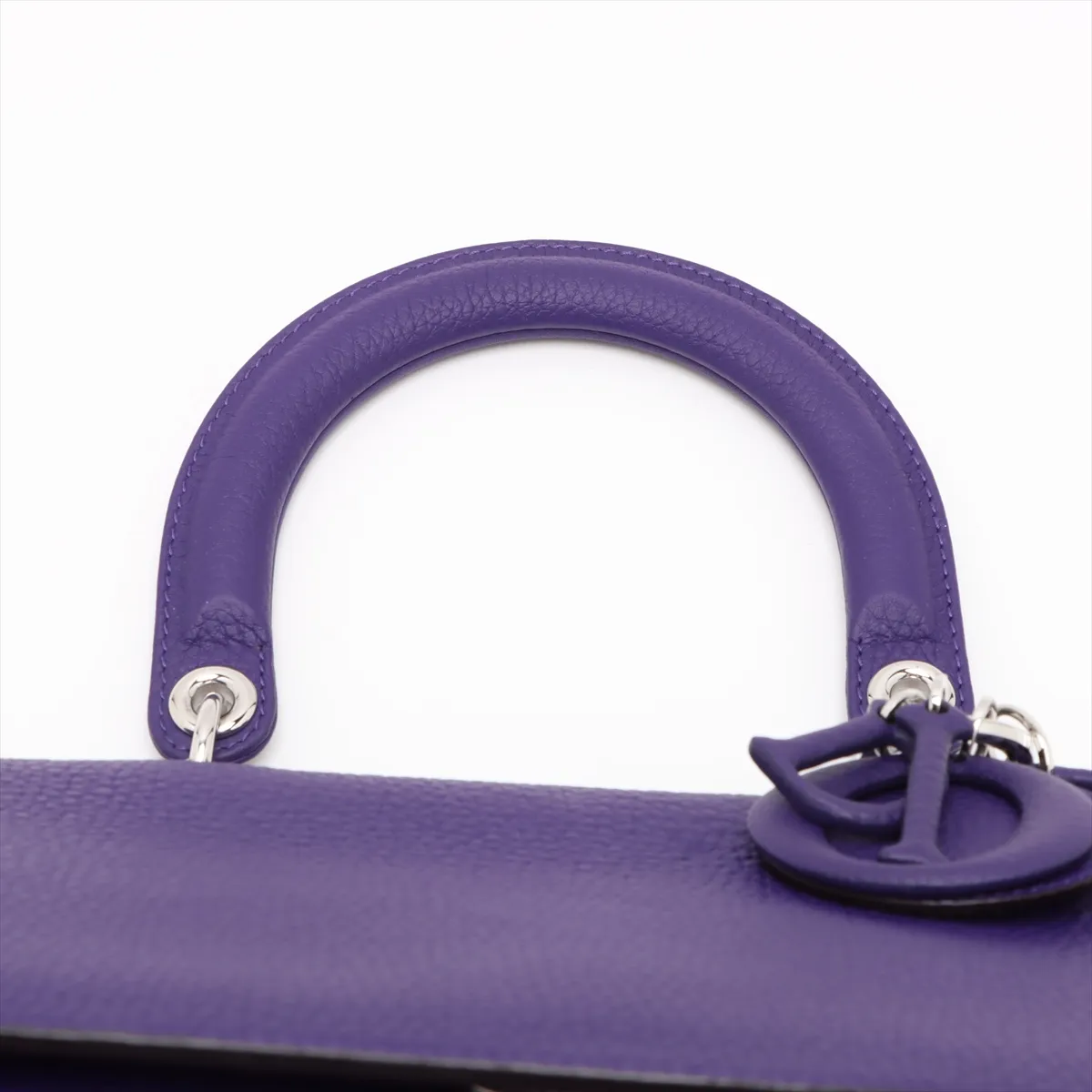 B Dior Leather 2WAY Handbag Purple — view 6