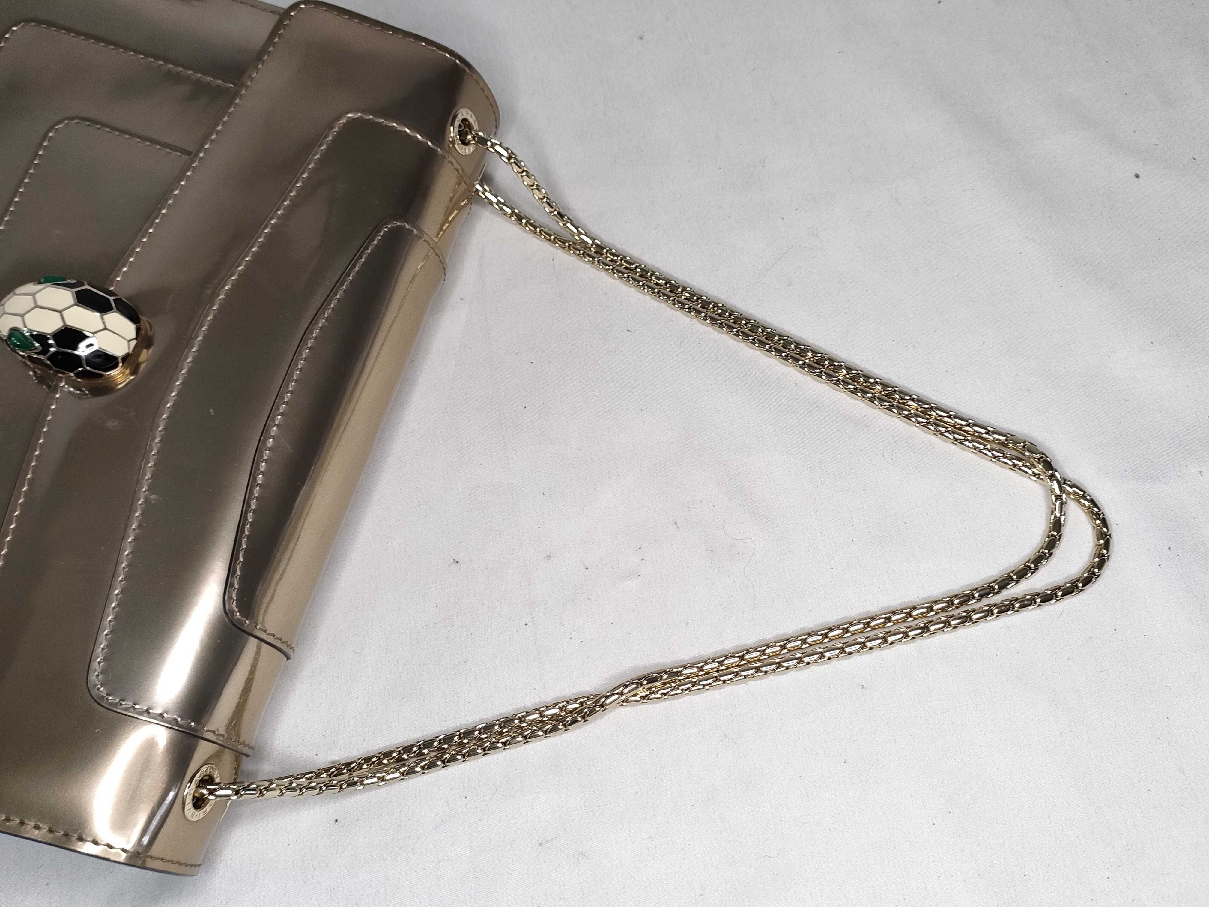 ID- Serpenti Forever Cowskin Chain Shoulder Bag with Mirror Included — view 3
