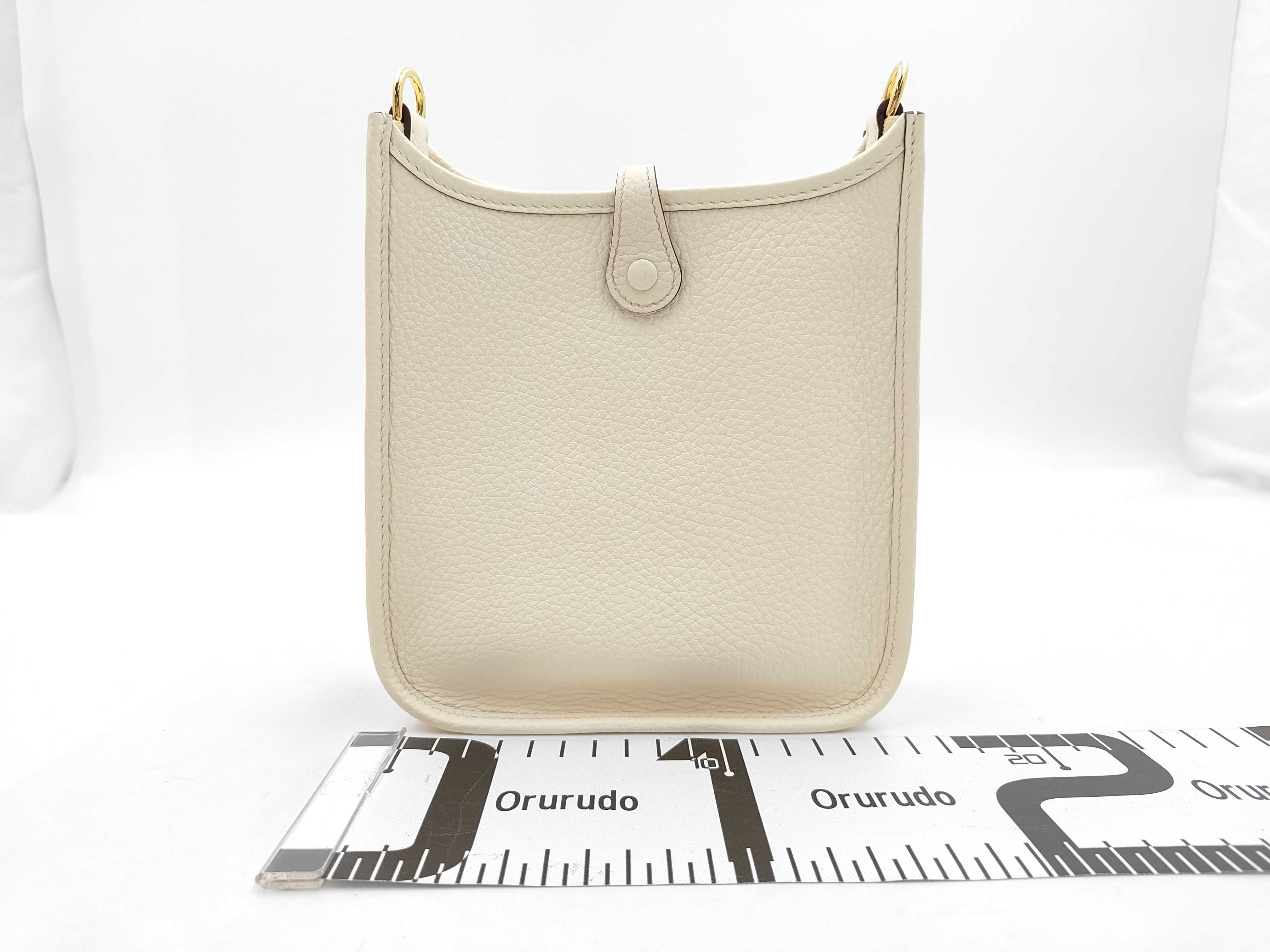 Mini Evelyne TPM 16 Taurillon Clemence Shoulder Bag, Nata, K Stamp — view 2