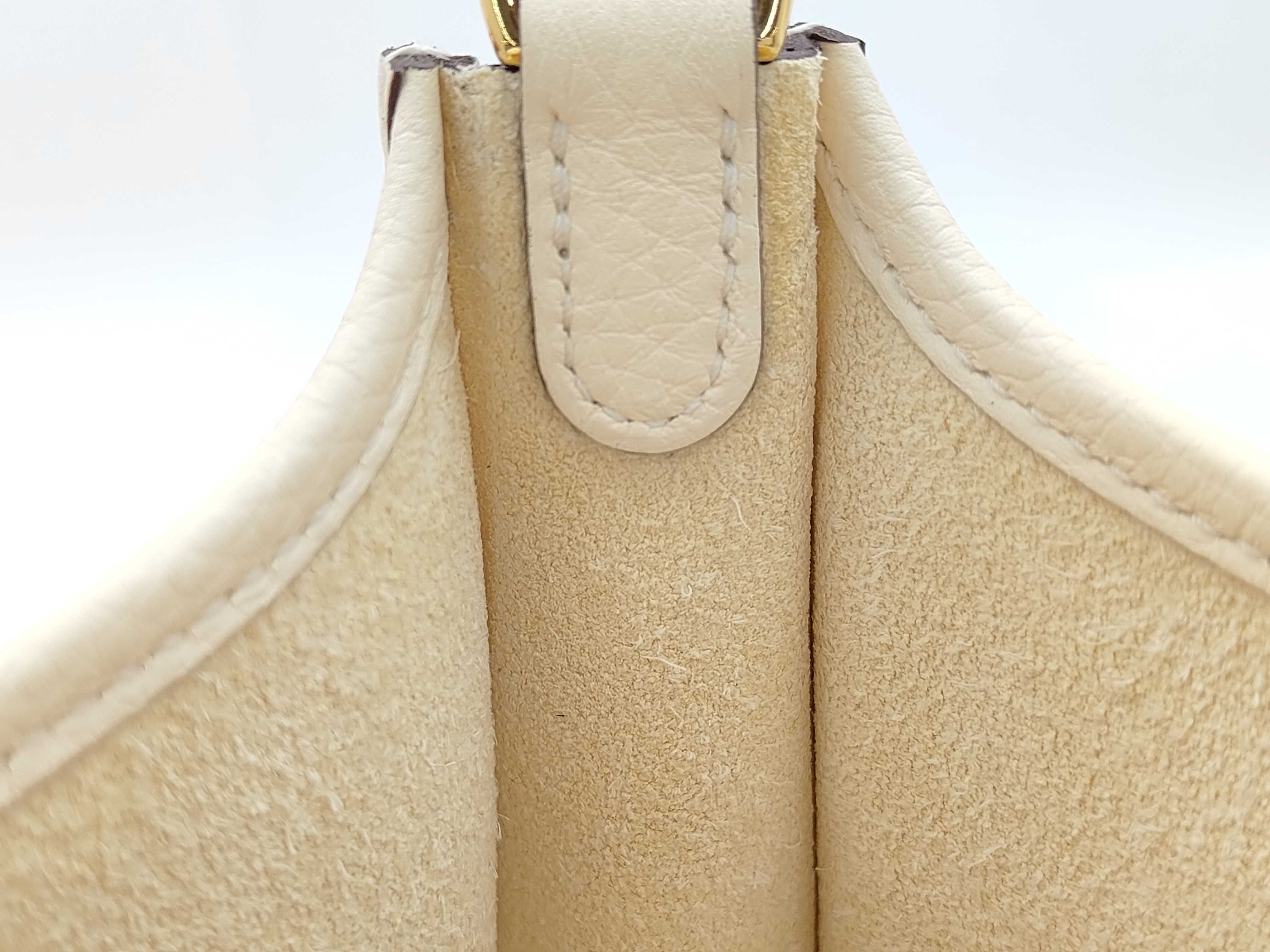 Mini Evelyne TPM 16 Taurillon Clemence Shoulder Bag, Nata, K Stamp — view 8