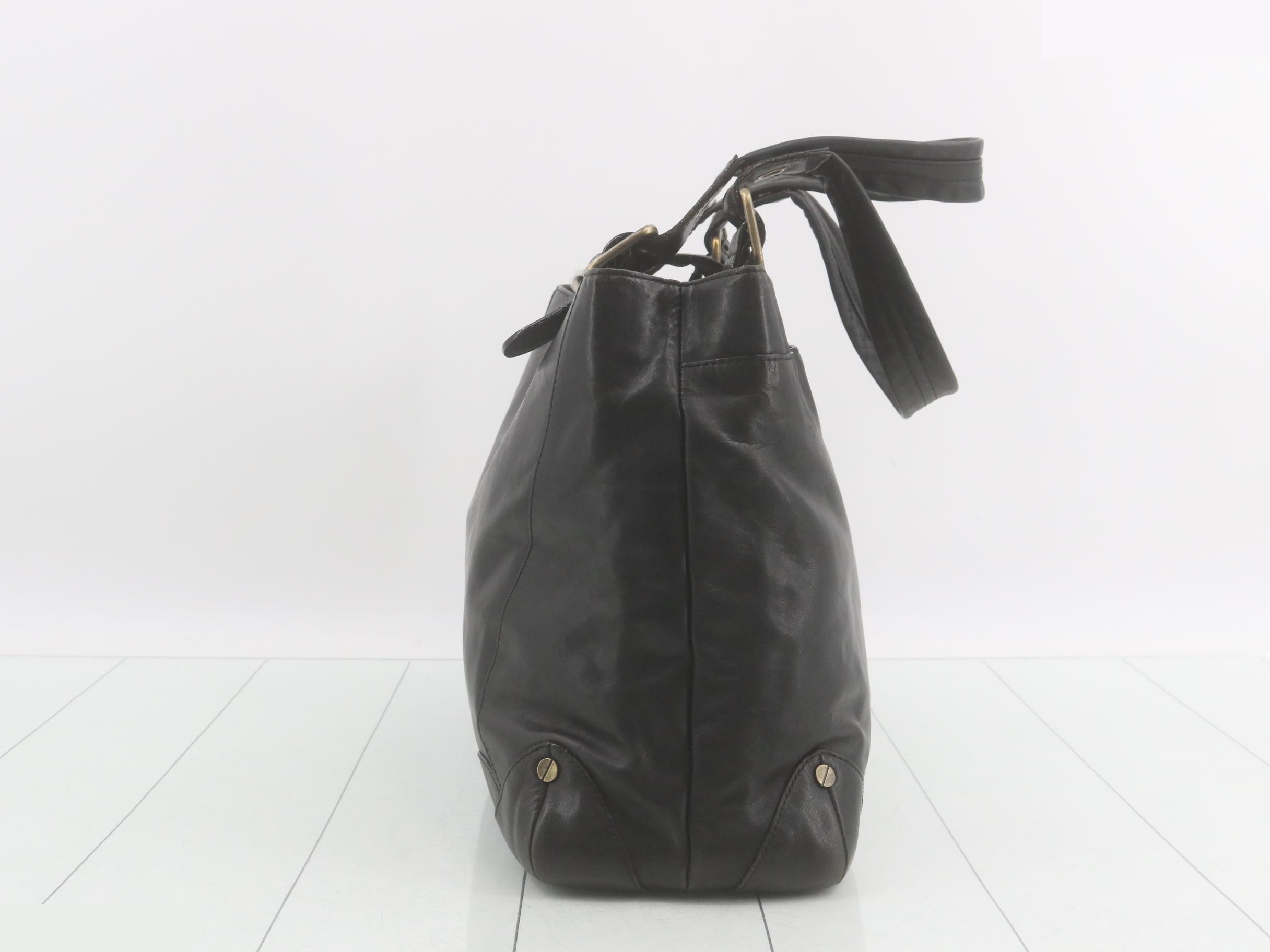 leather tote bag, black — view 3