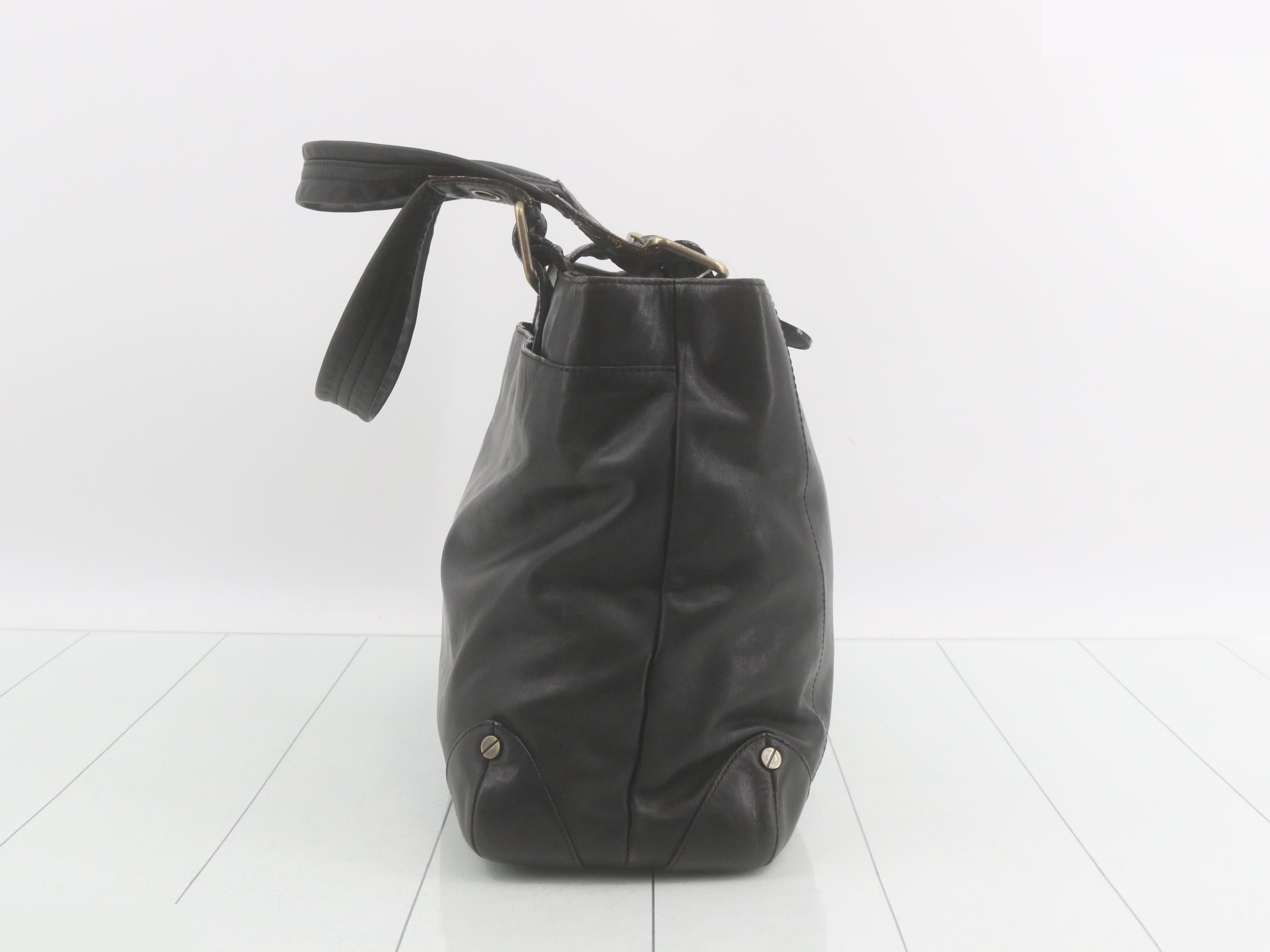 leather tote bag, black — view 4