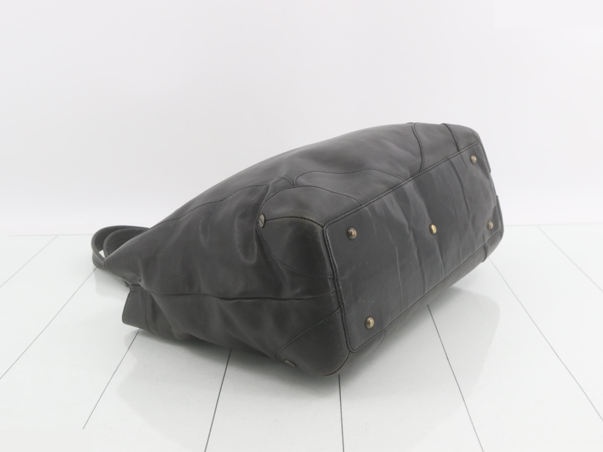 leather tote bag, black — view 5