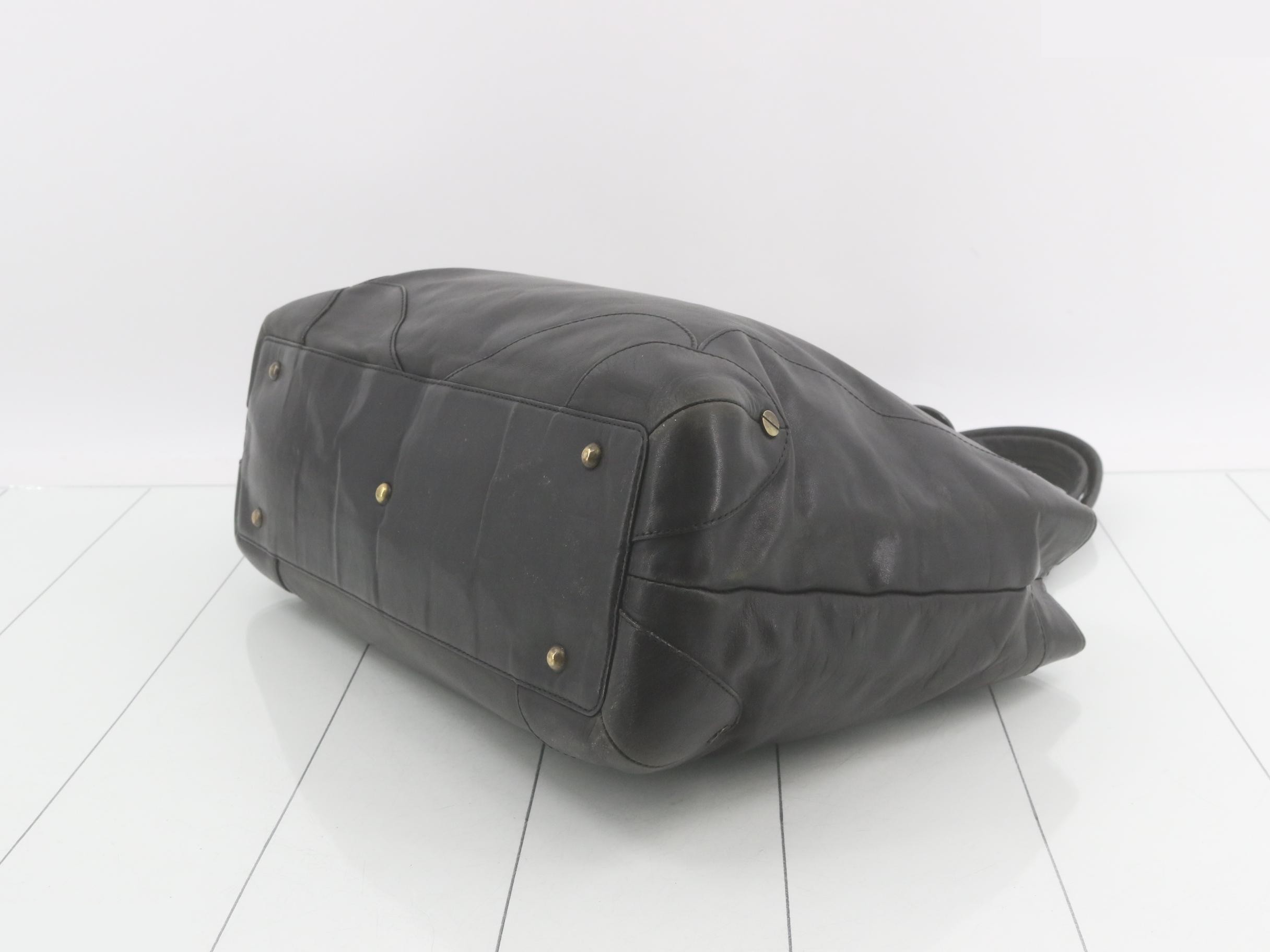 leather tote bag, black — view 6