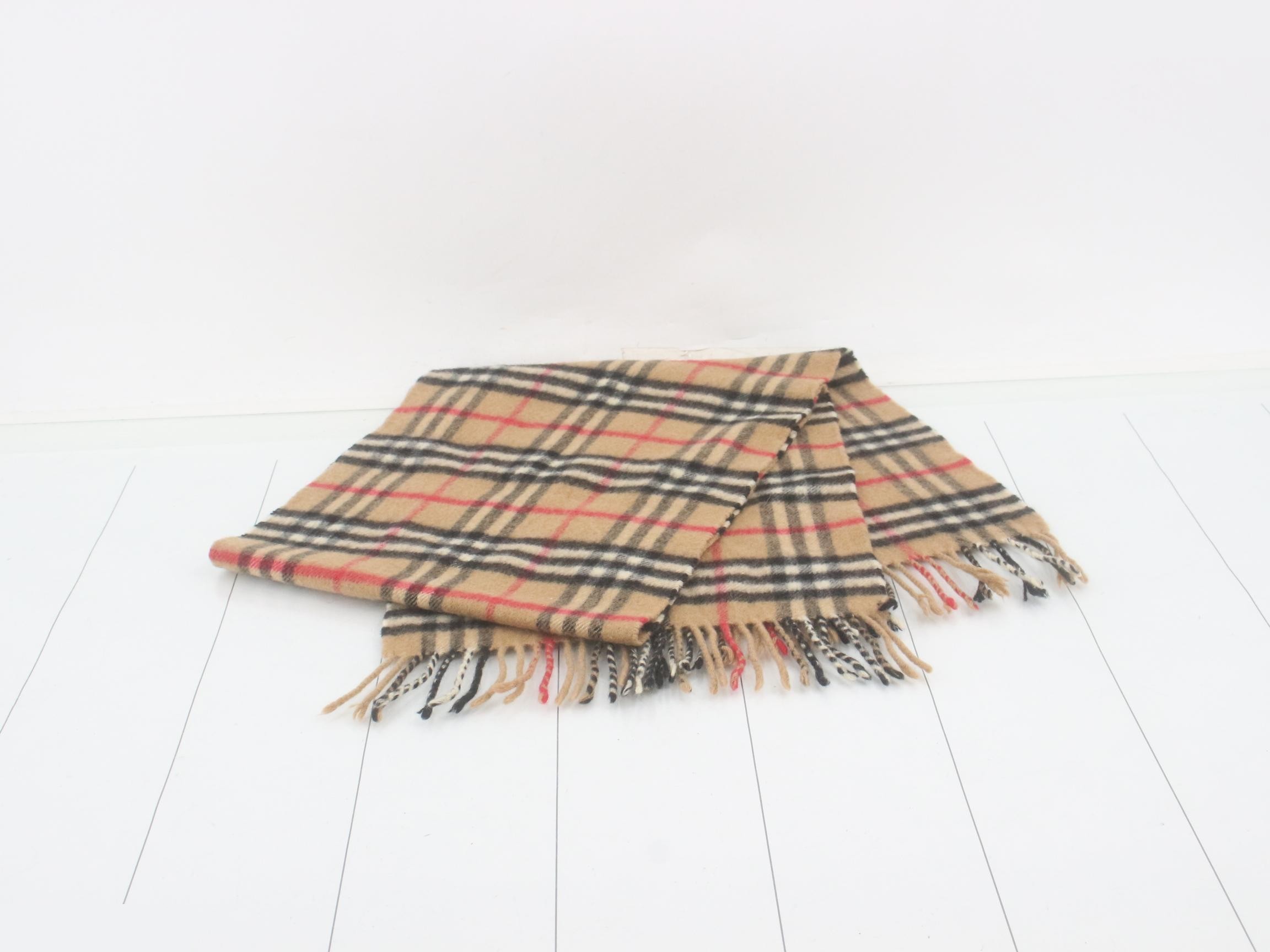 cashmere check scarf, beige. — view 3