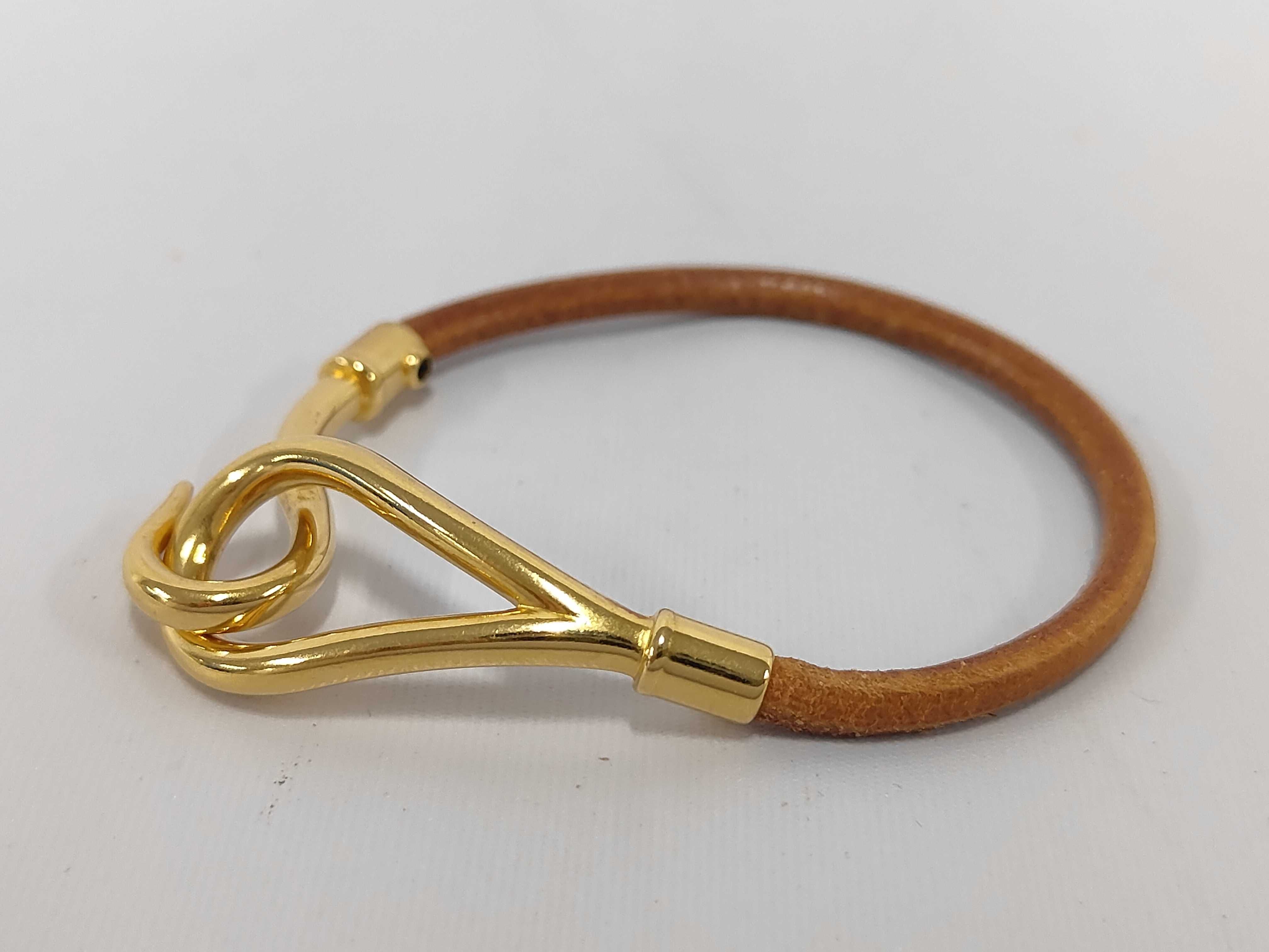 Jumbo Leather Camel Gold Bracelet (Bracelet/Bangle) — view 2