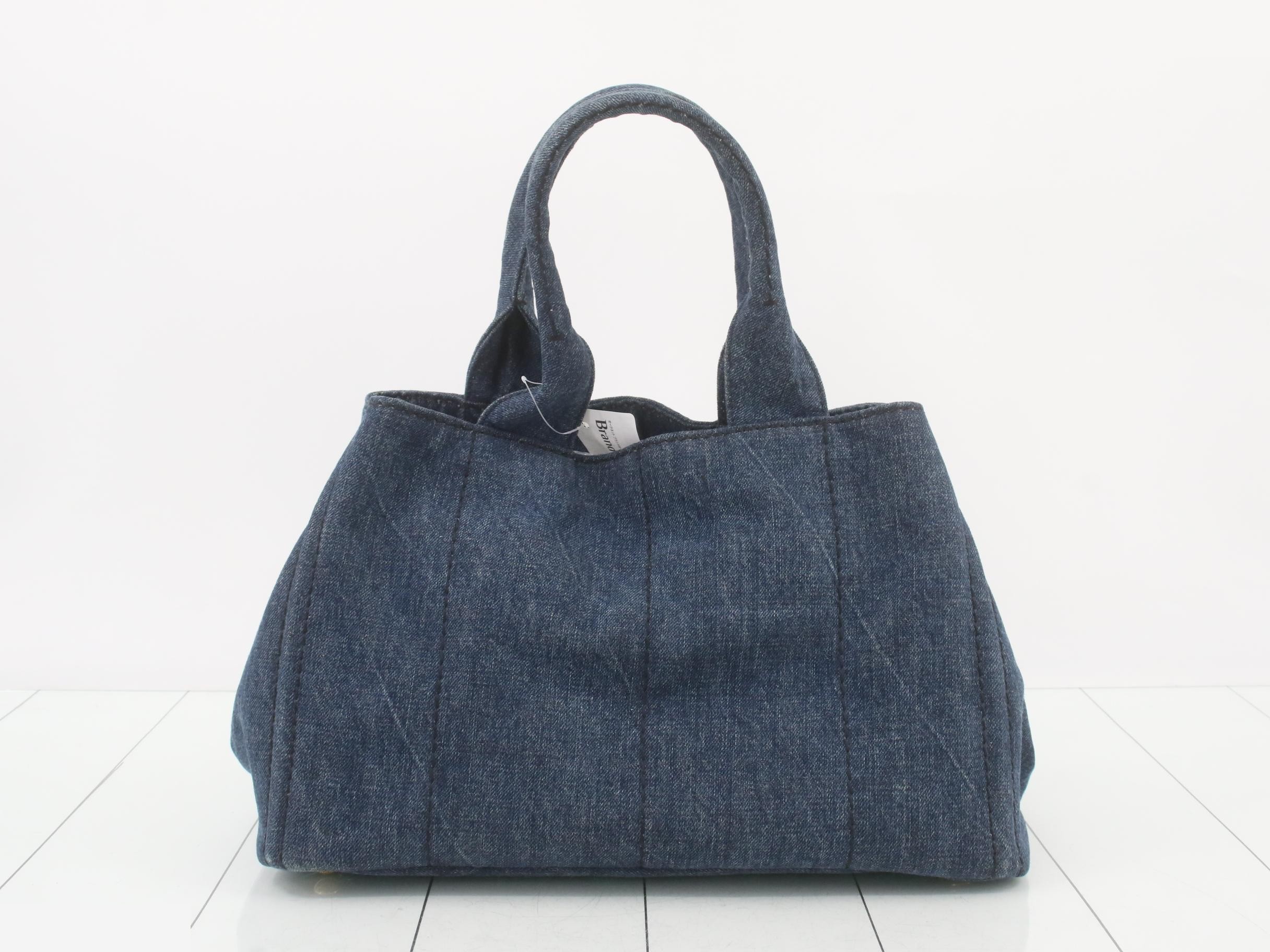 Canapa M Handbag, Indigo Denim — view 2