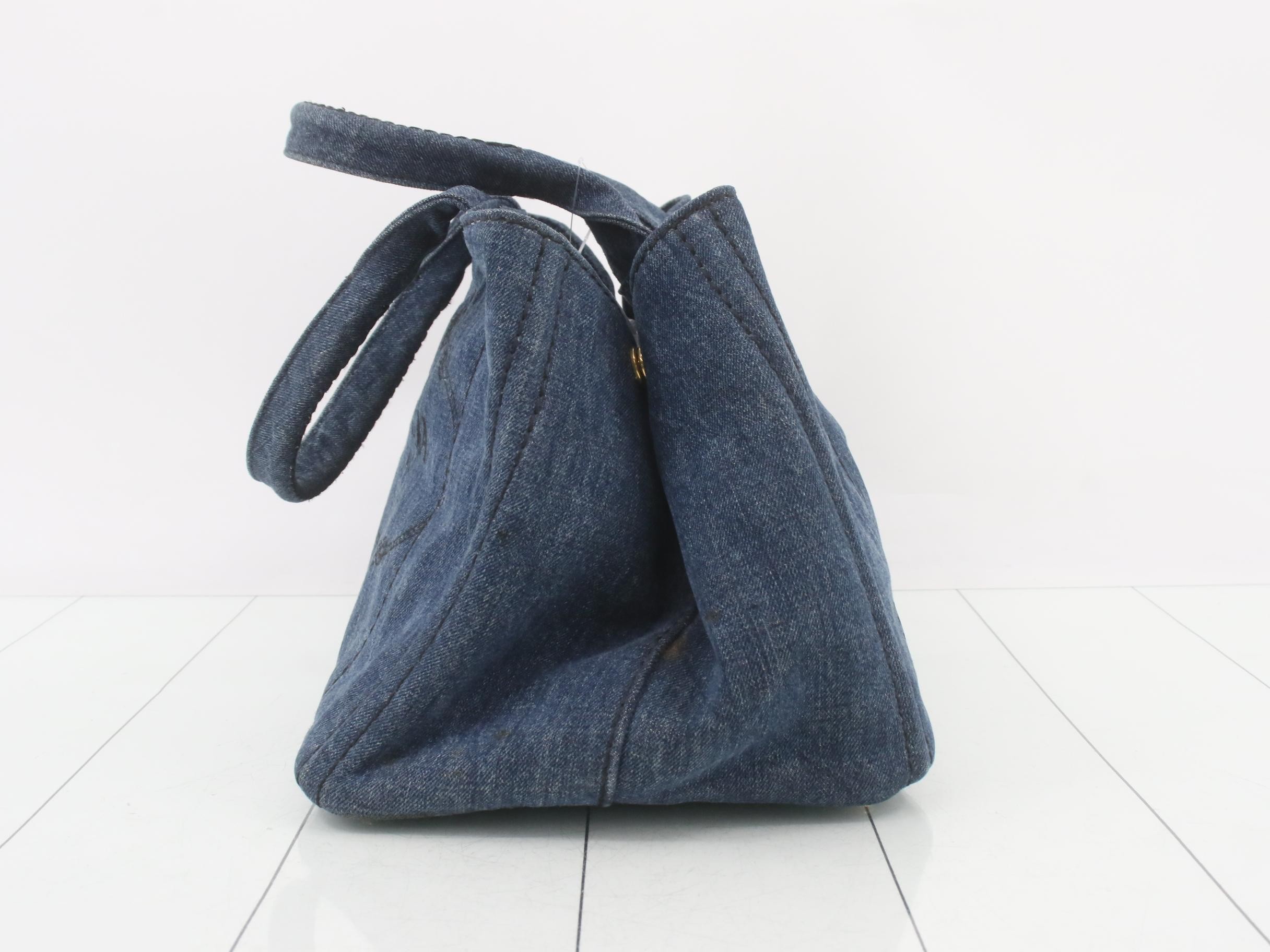 Canapa M Handbag, Indigo Denim — view 3