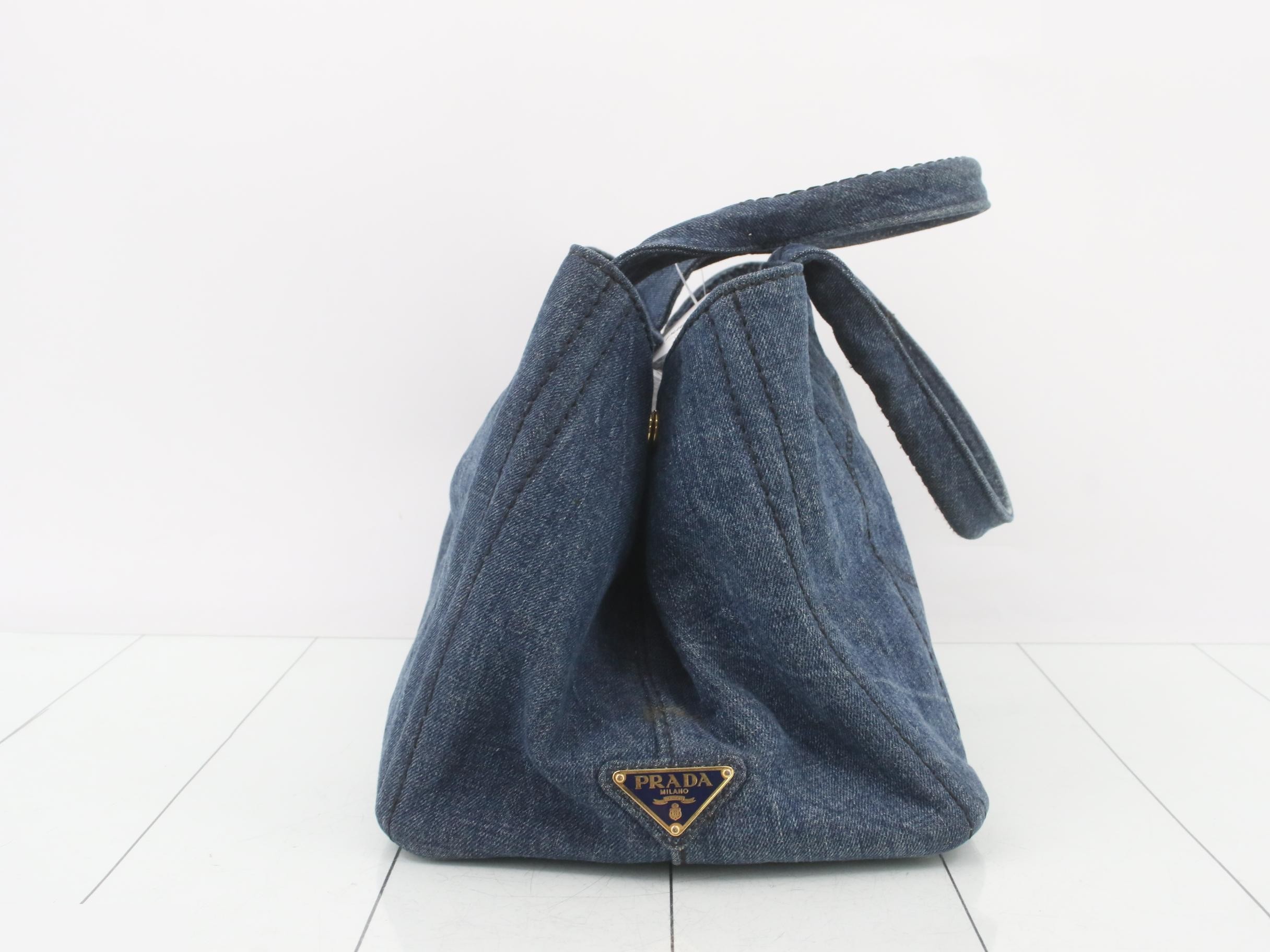 Canapa M Handbag, Indigo Denim — view 4